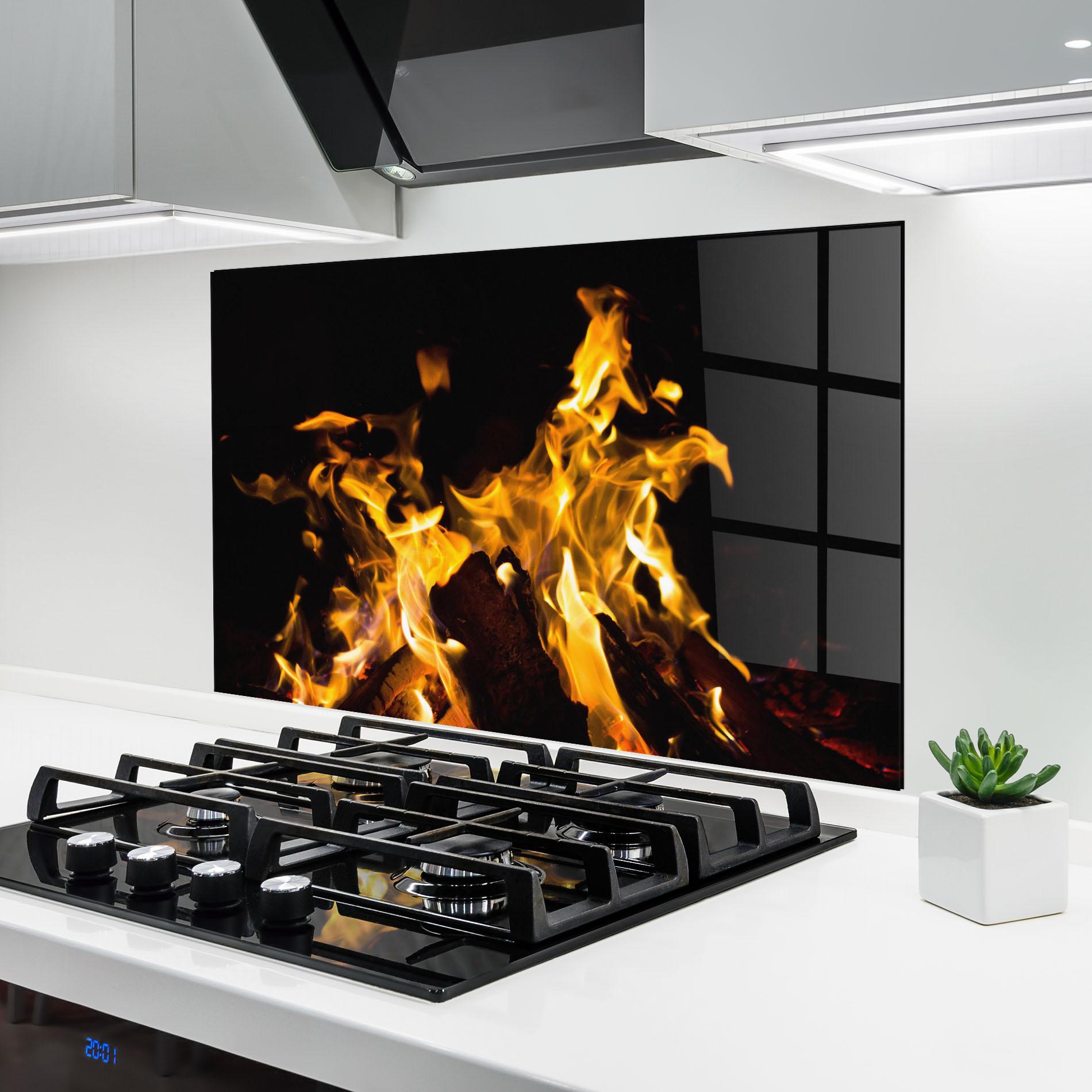 Стъклен панел за кухня Fire Dance mockup 6