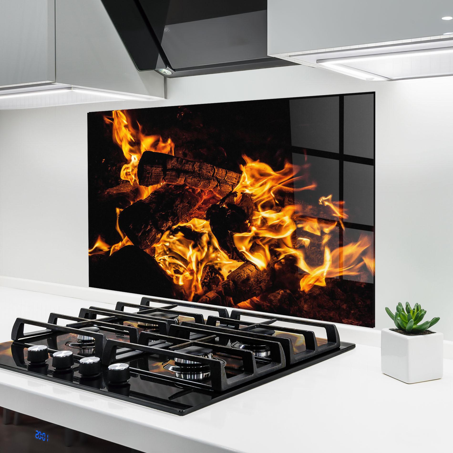 Стъклен панел за кухня Incandescent Heat mockup 6