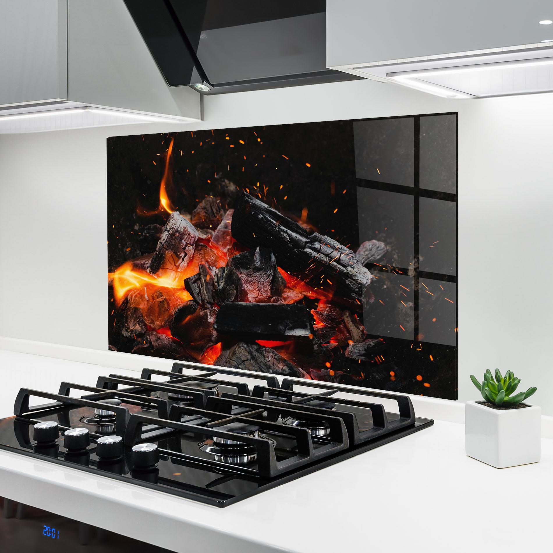 Стъклен панел за кухня Inferno Scorch mockup 6