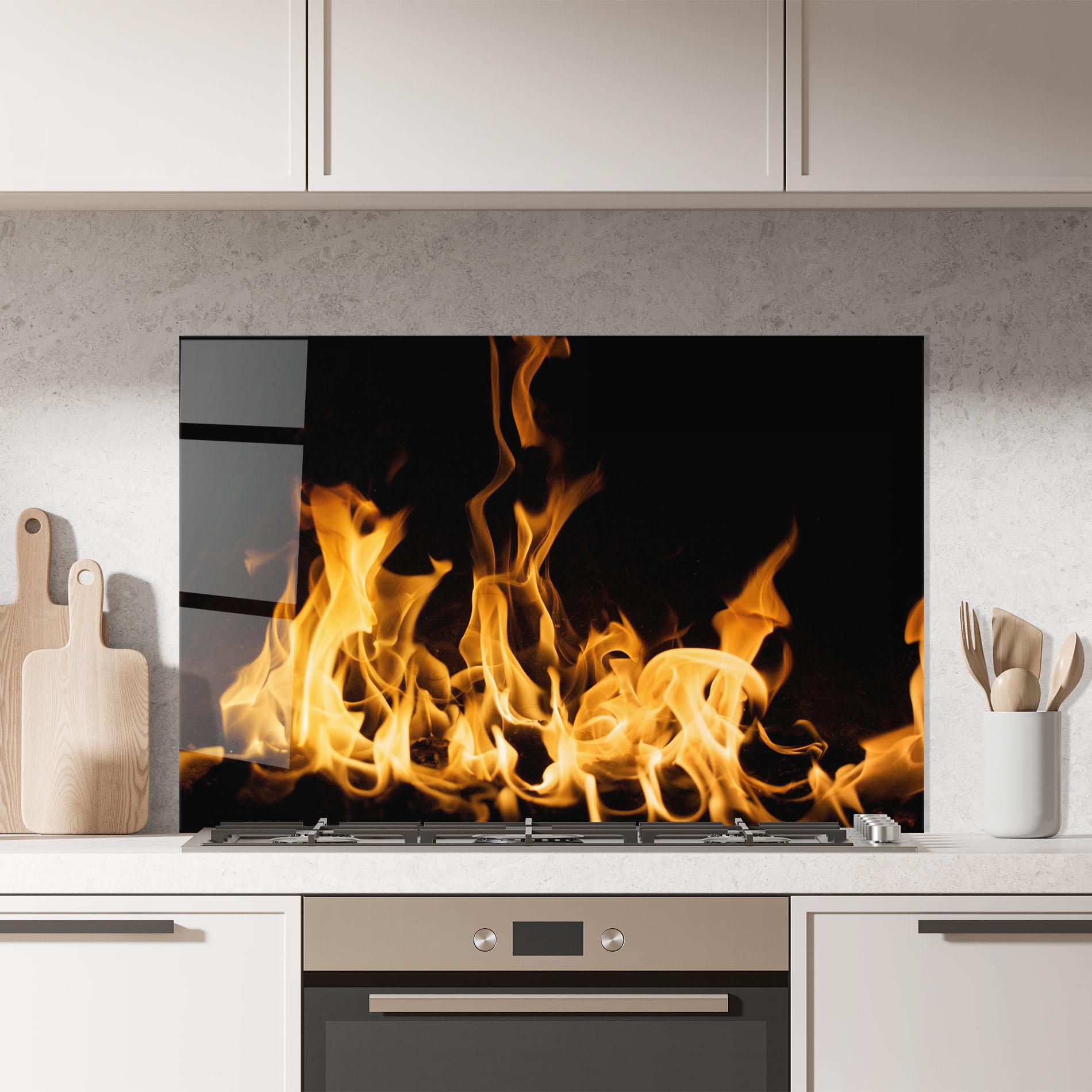 Стъклен панел за кухня Bright Flame mockup 7