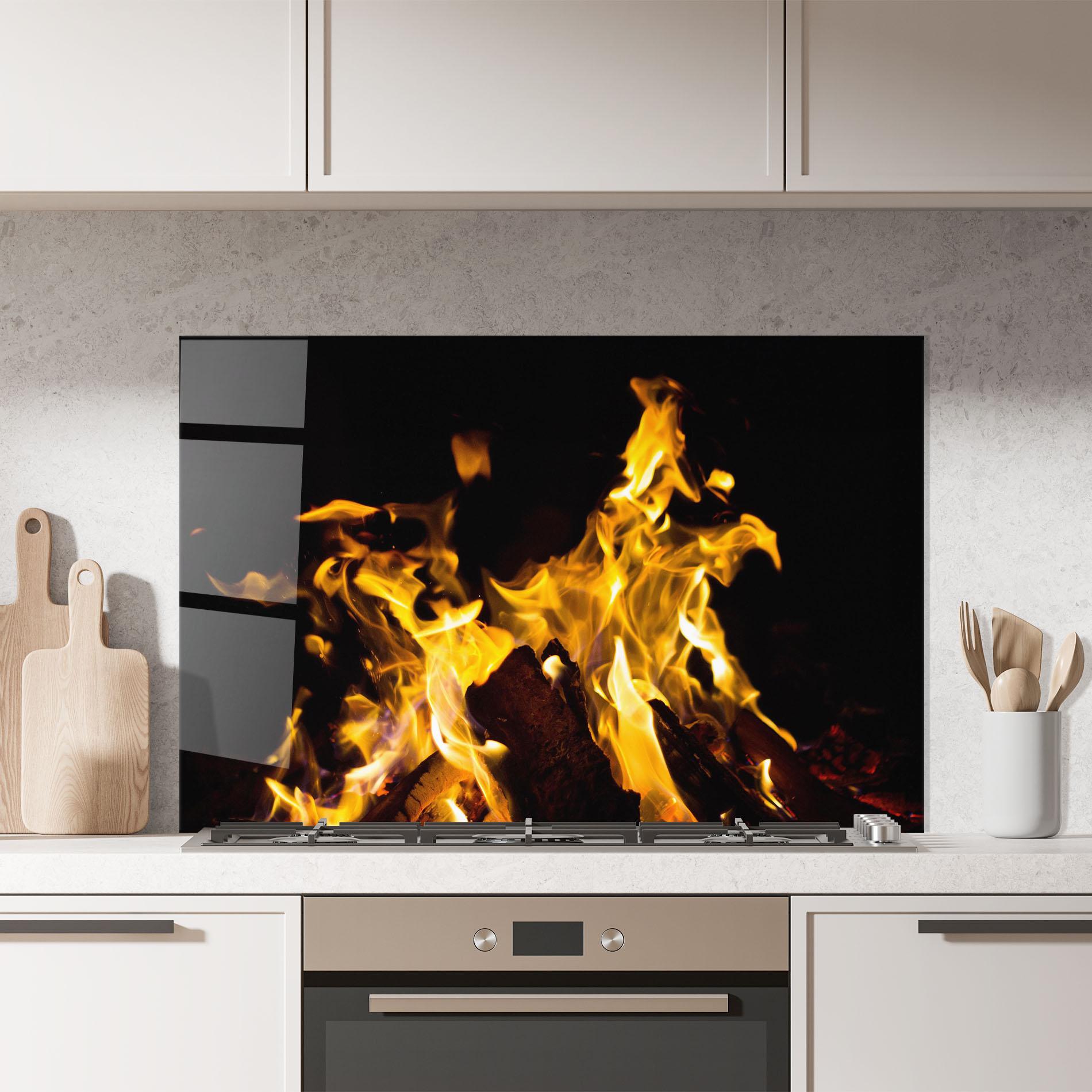 Стъклен панел за кухня Fire Dance mockup 7
