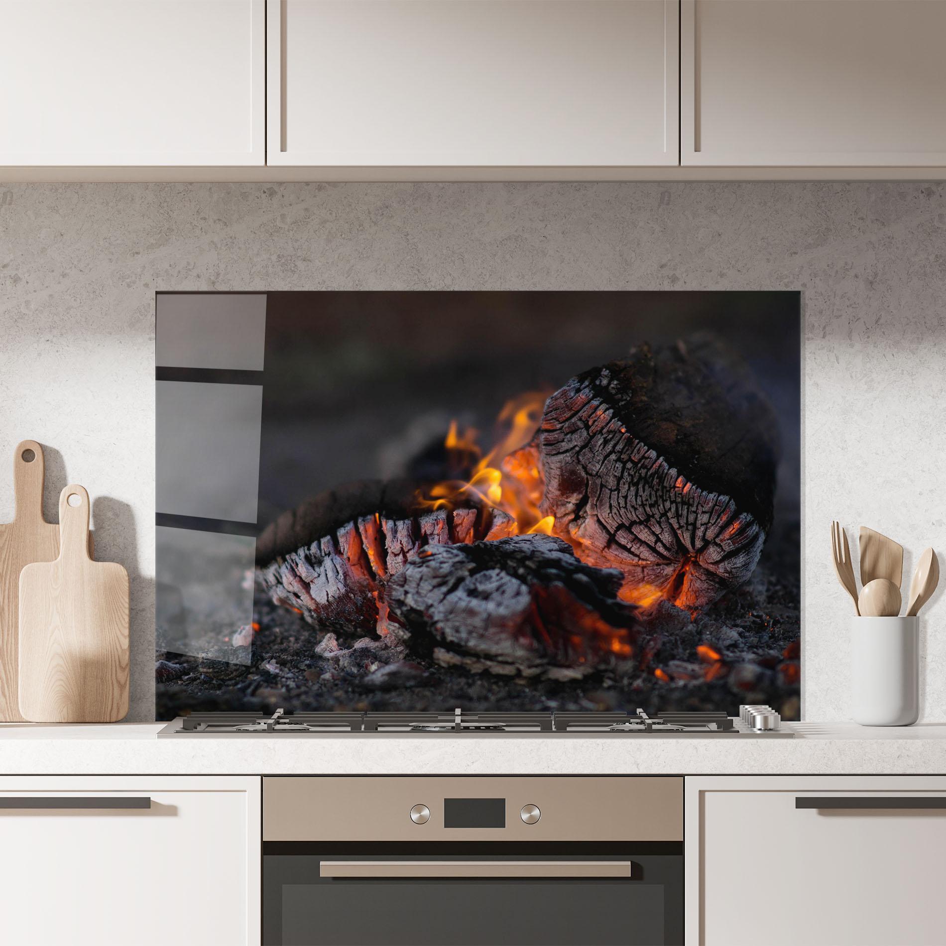 Стъклен панел за кухня Fire Start mockup 7