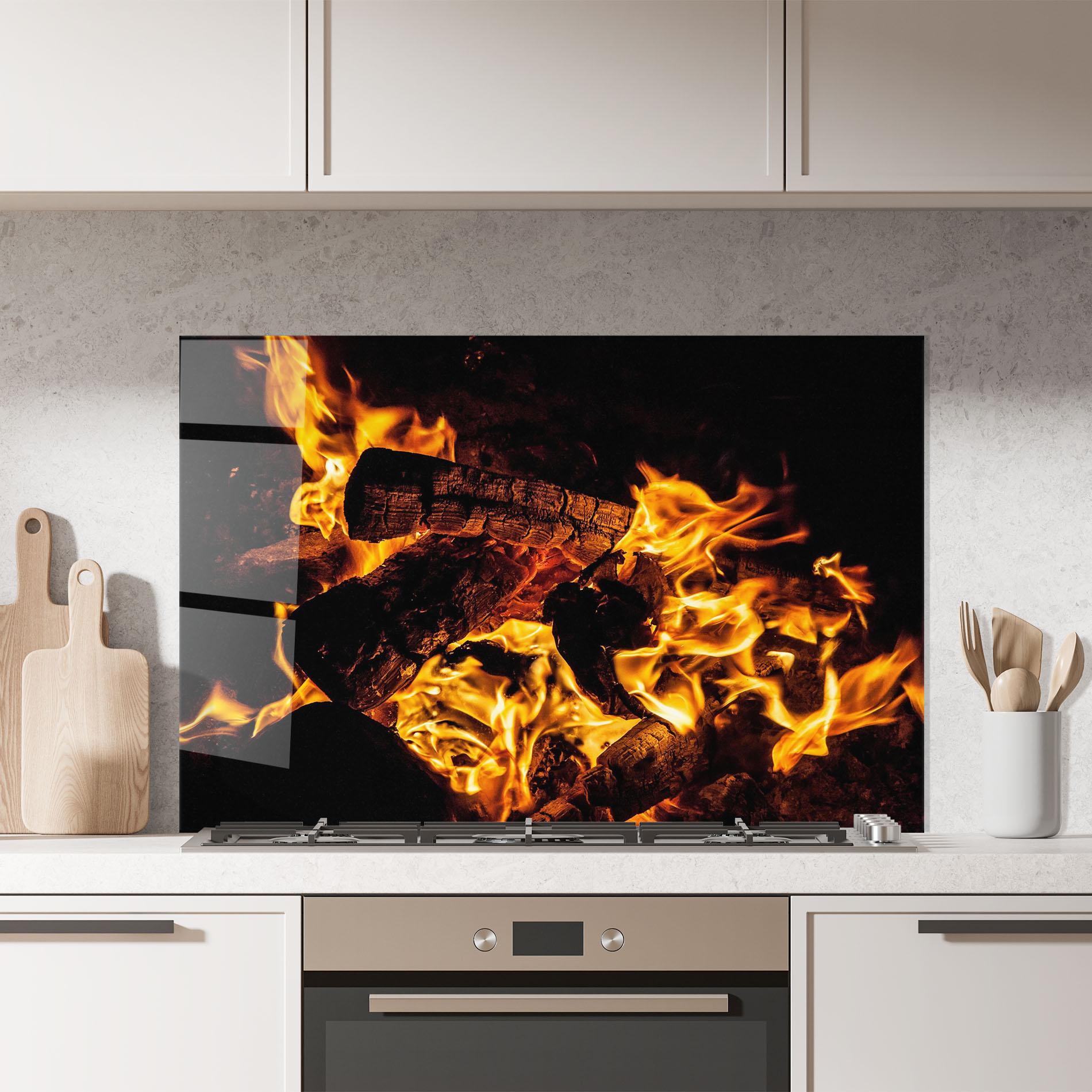 Стъклен панел за кухня Incandescent Heat mockup 7