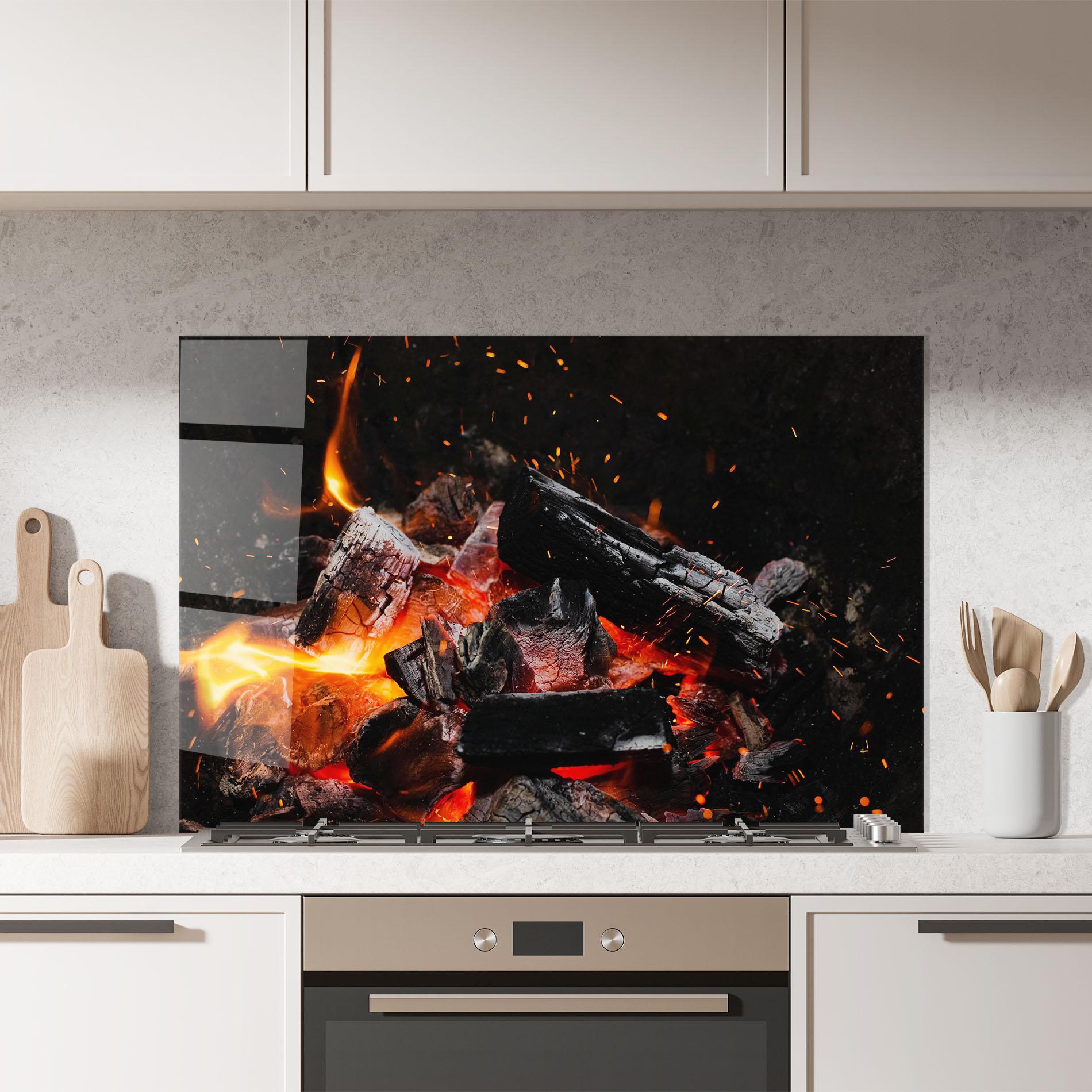 Стъклен панел за кухня Inferno Scorch mockup 7