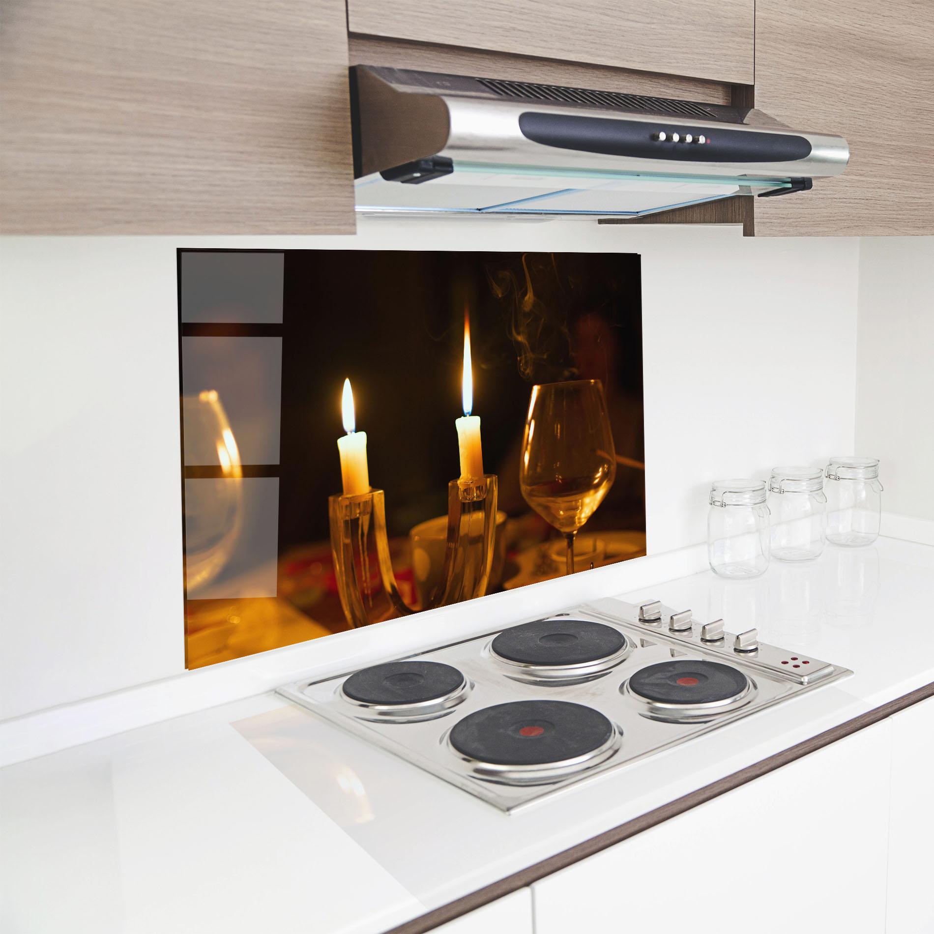 Стъклен панел за кухня Candle Light mockup 8