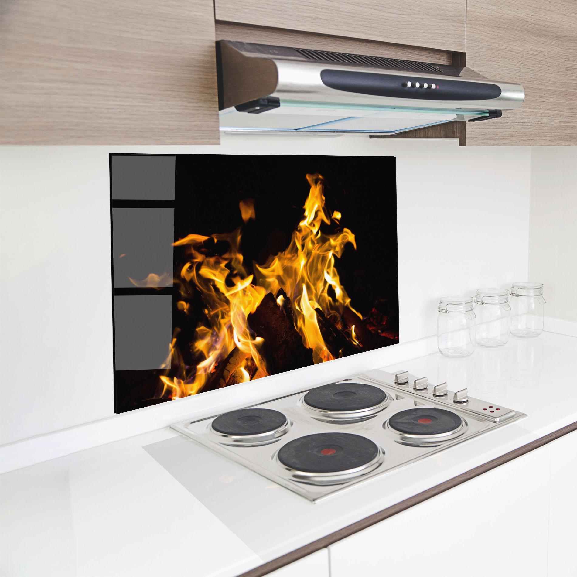 Стъклен панел за кухня Fire Dance mockup 8