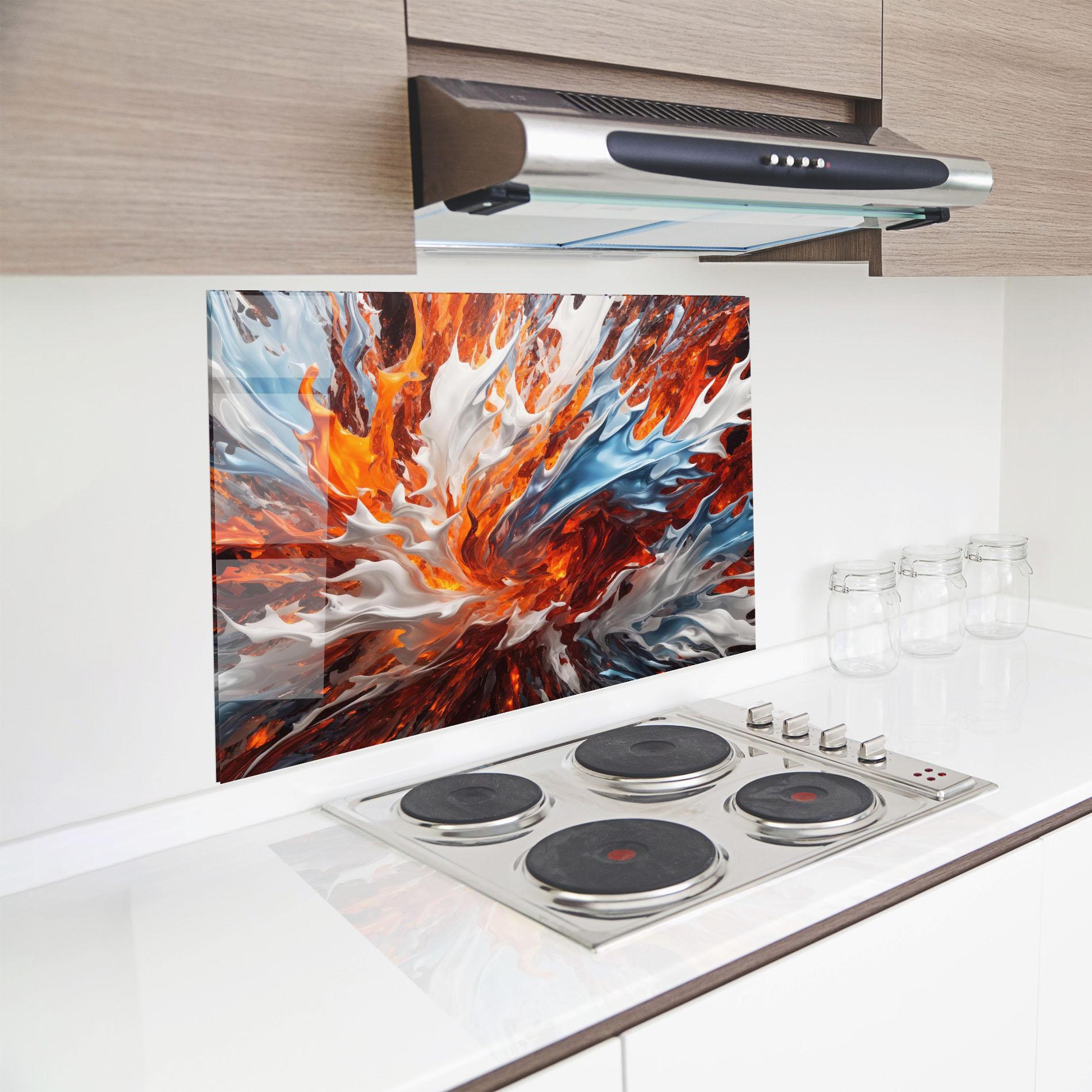 Стъклен панел за кухня Flame Rase mockup 8