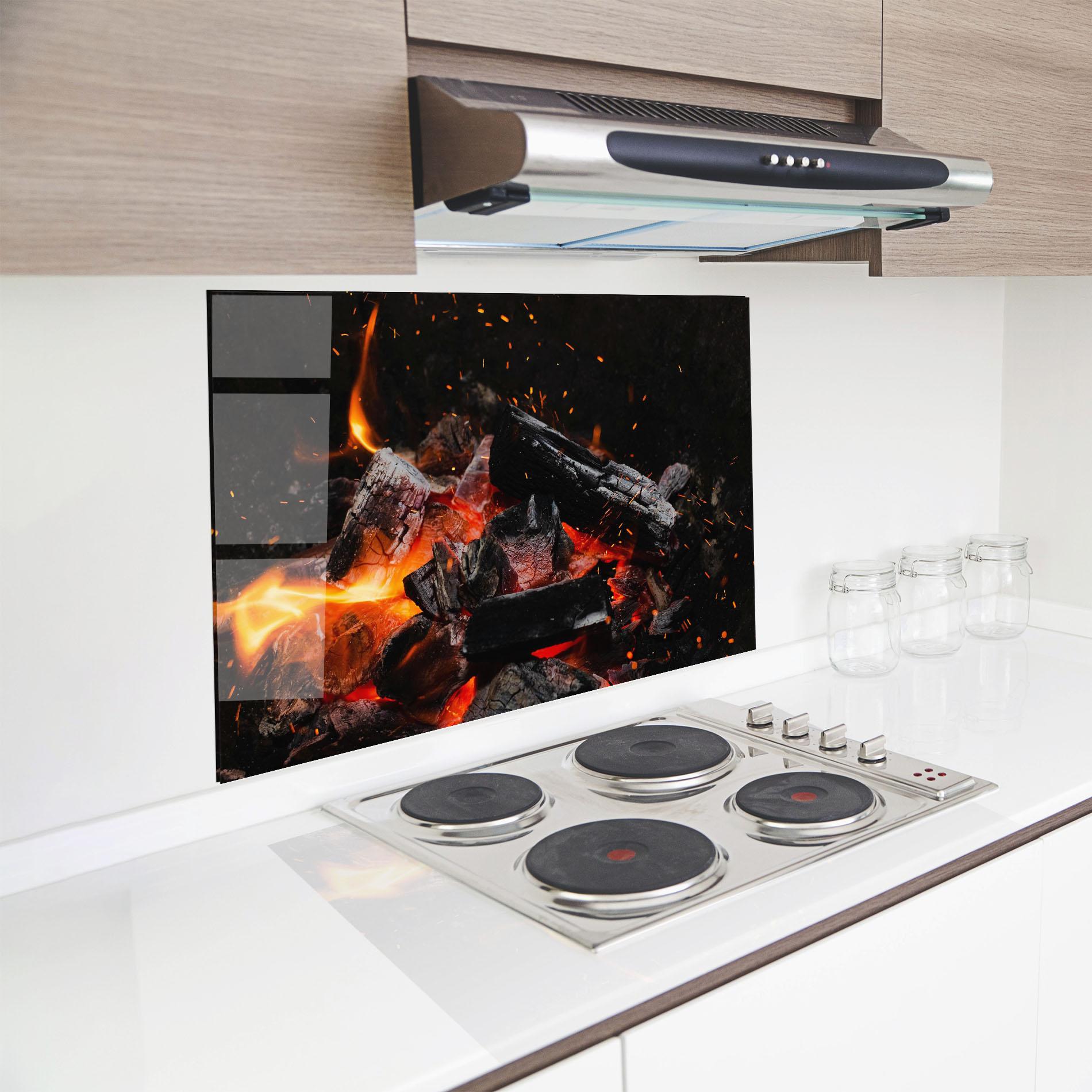 Стъклен панел за кухня Inferno Scorch mockup 8