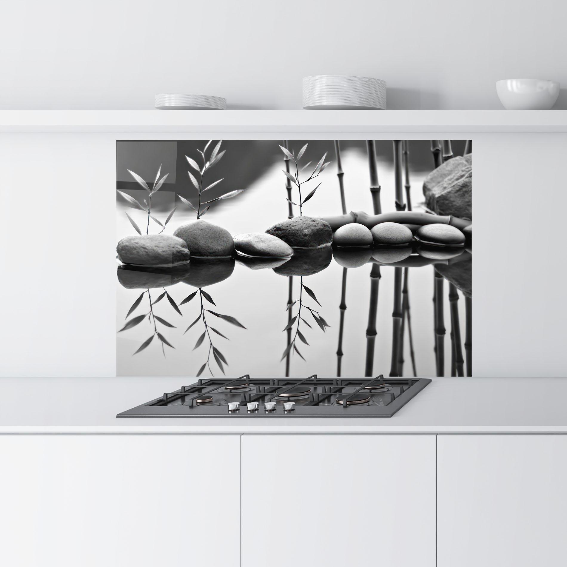 Стъклен панел за кухня Bamboo Lake mockup 9