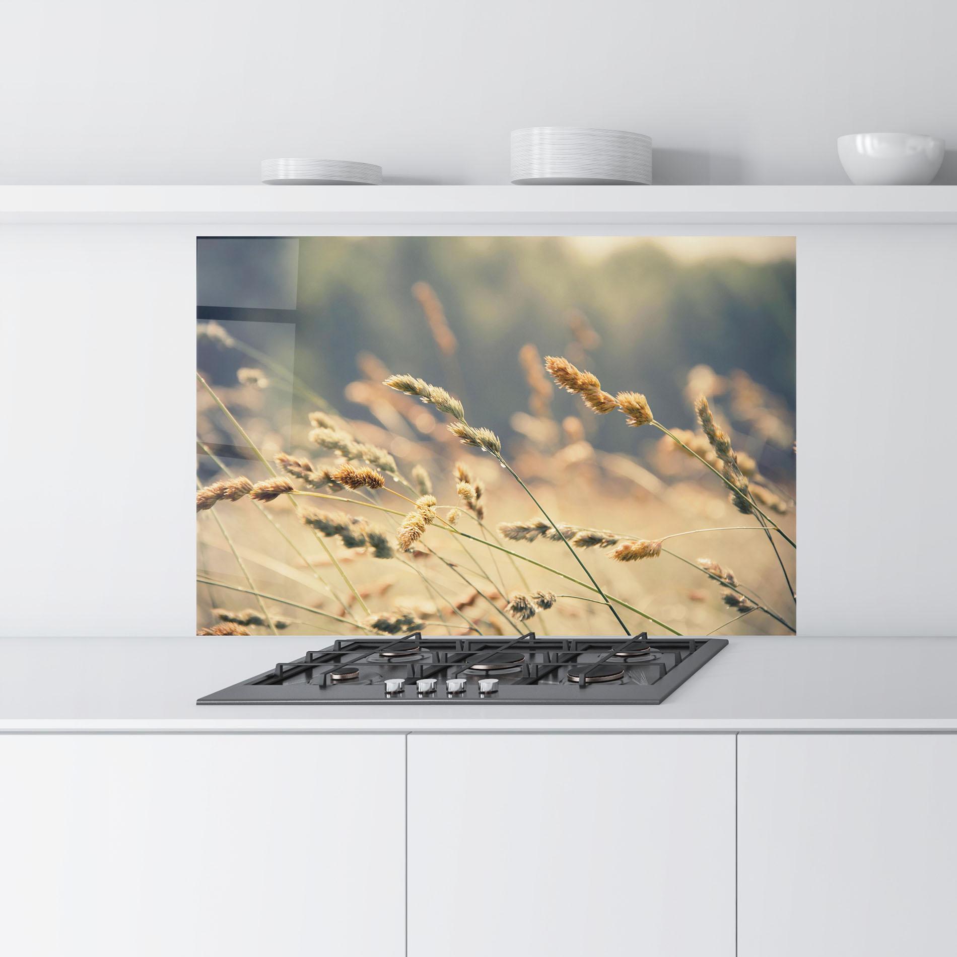 Стъклен панел за кухня Cream Nature Plants mockup 9