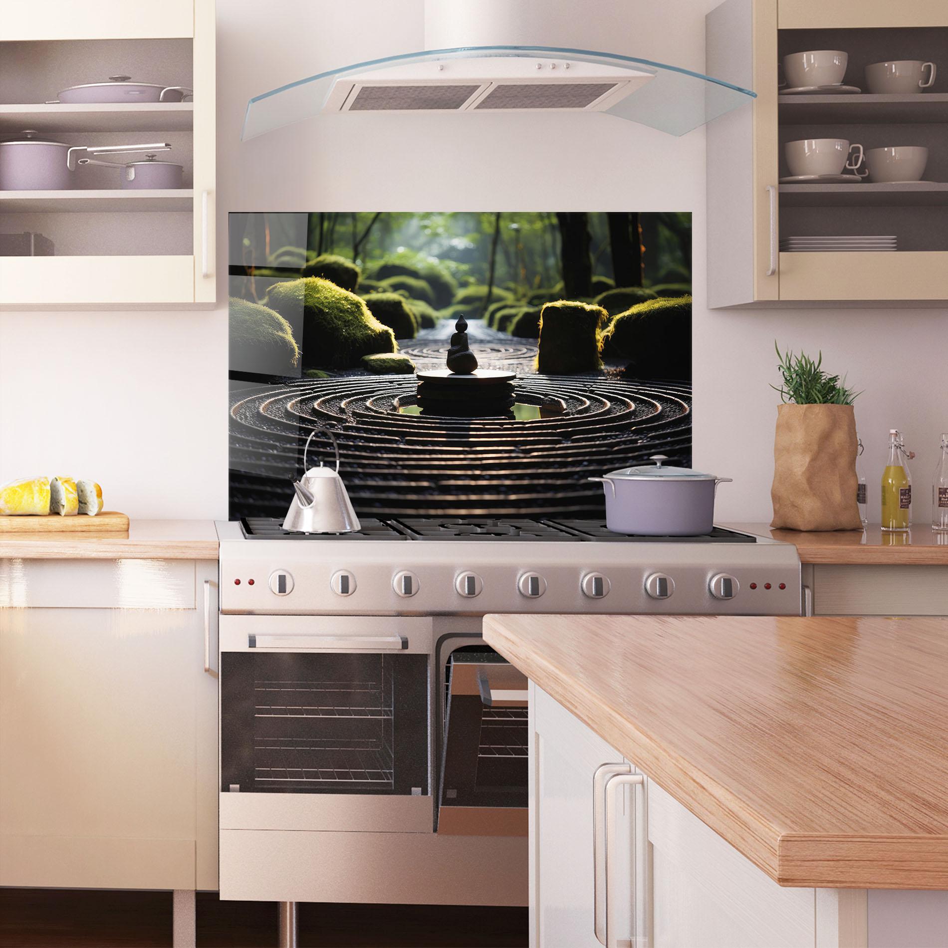 Стъклен панел за кухня Beautiful Zen Garden mockup 1