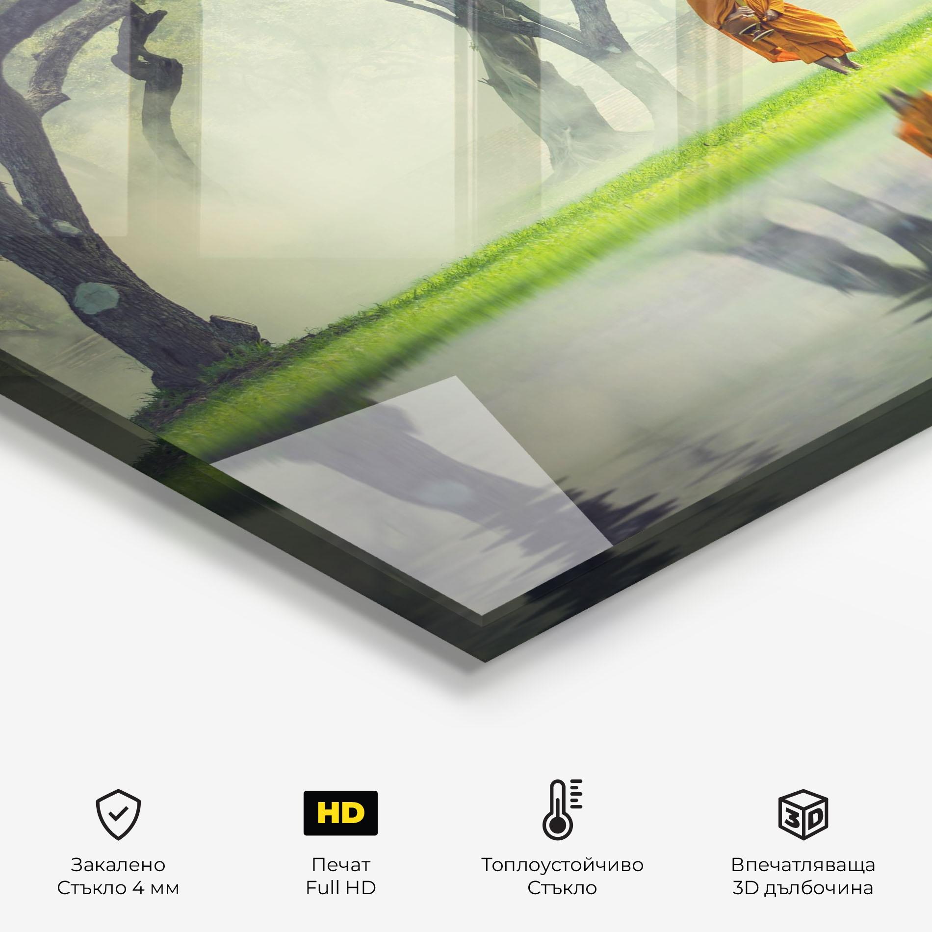 Стъклен панел за кухня Buddha Nature mockup 2