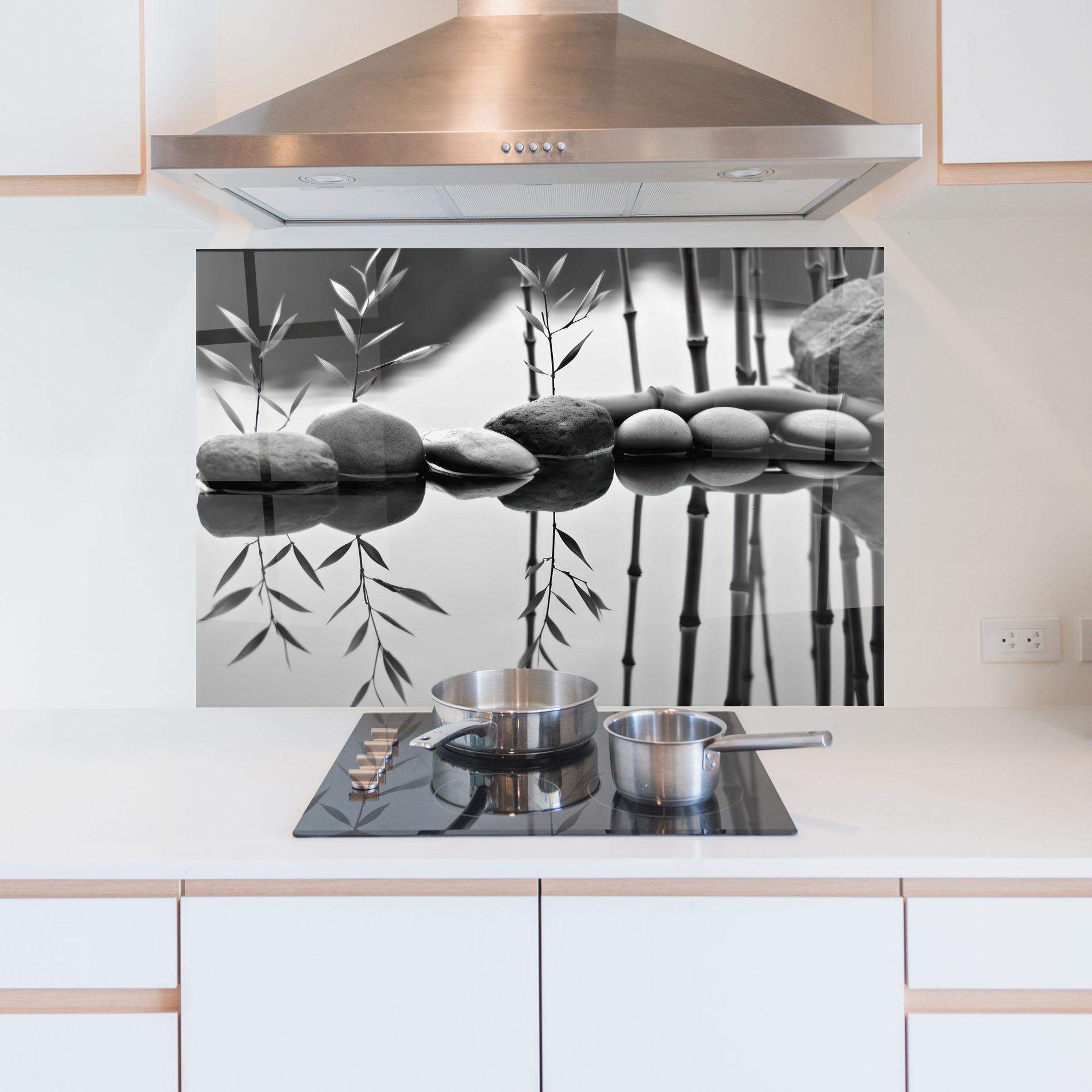 Стъклен панел за кухня Bamboo Lake mockup 5