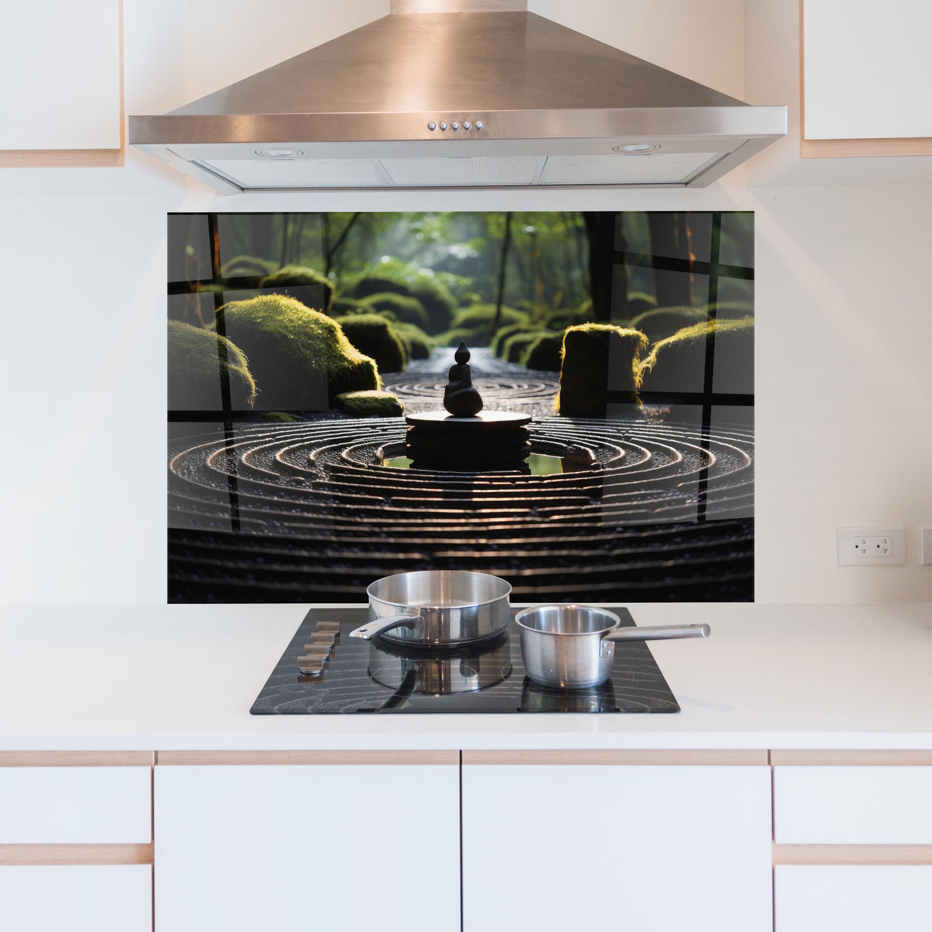 Стъклен панел за кухня Beautiful Zen Garden mockup 5
