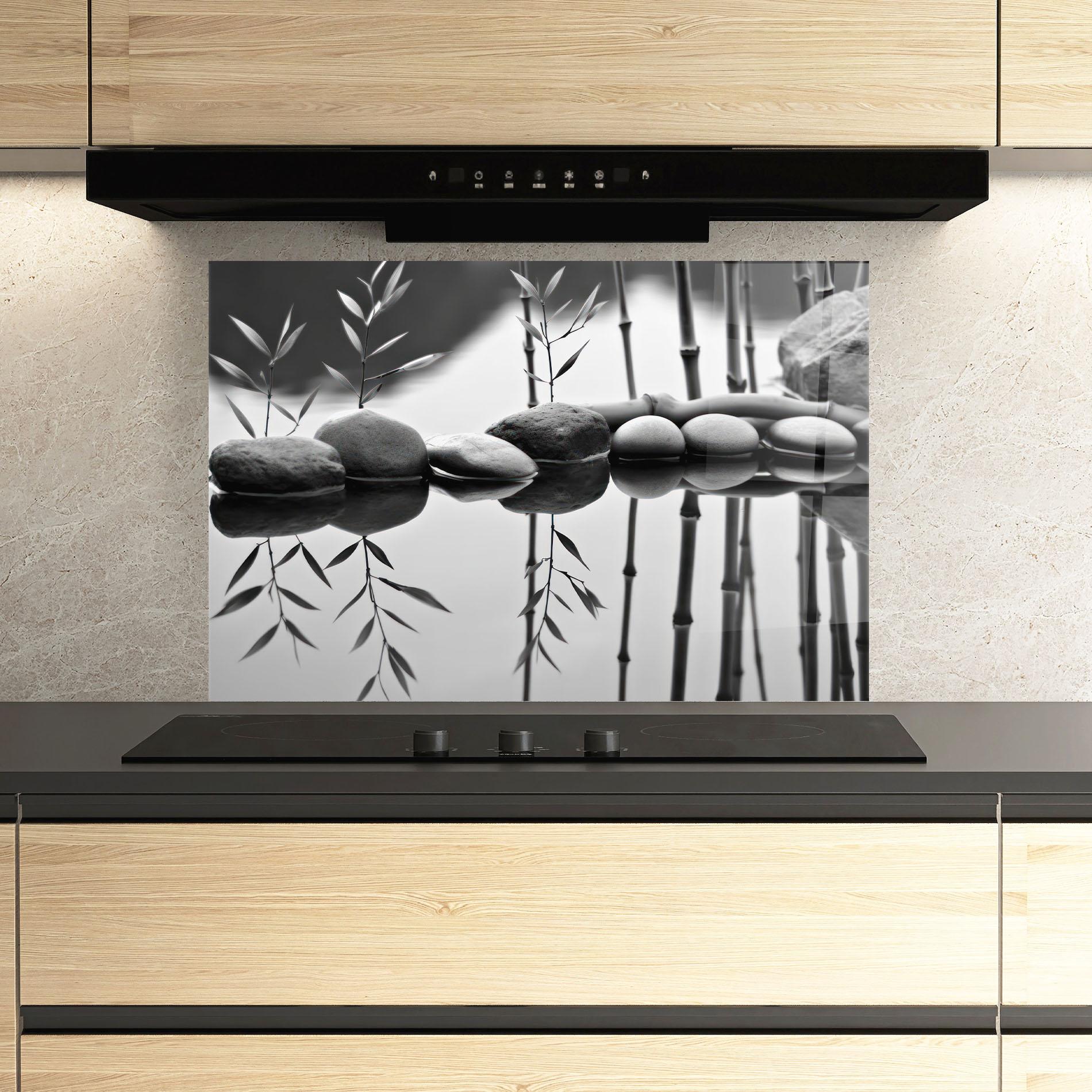 Стъклен панел за кухня Bamboo Lake mockup 3