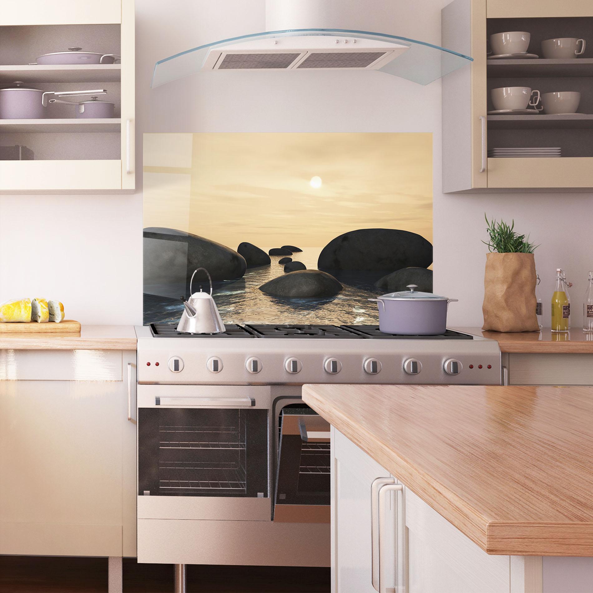 Стъклен панел за кухня Peace Rock mockup 1