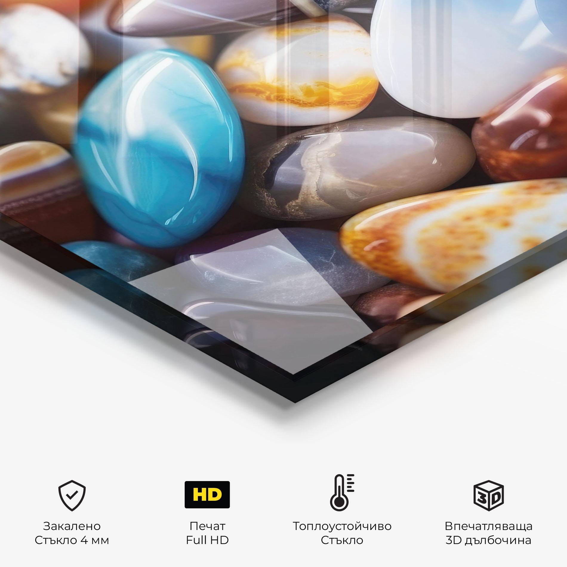 Стъклен панел за кухня Beach Gemstones mockup 2