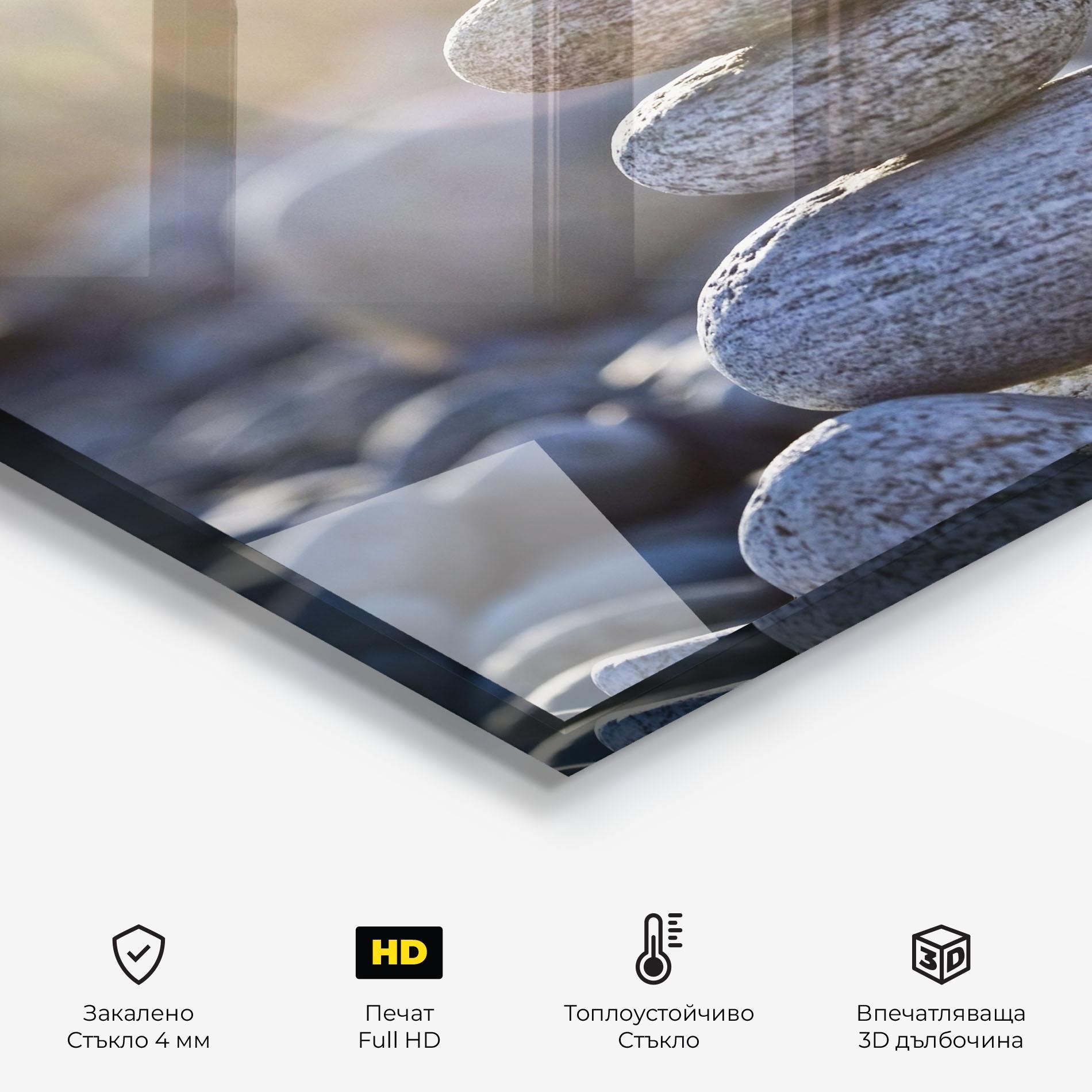 Стъклен панел за кухня Closeup Shot Rocks mockup 2