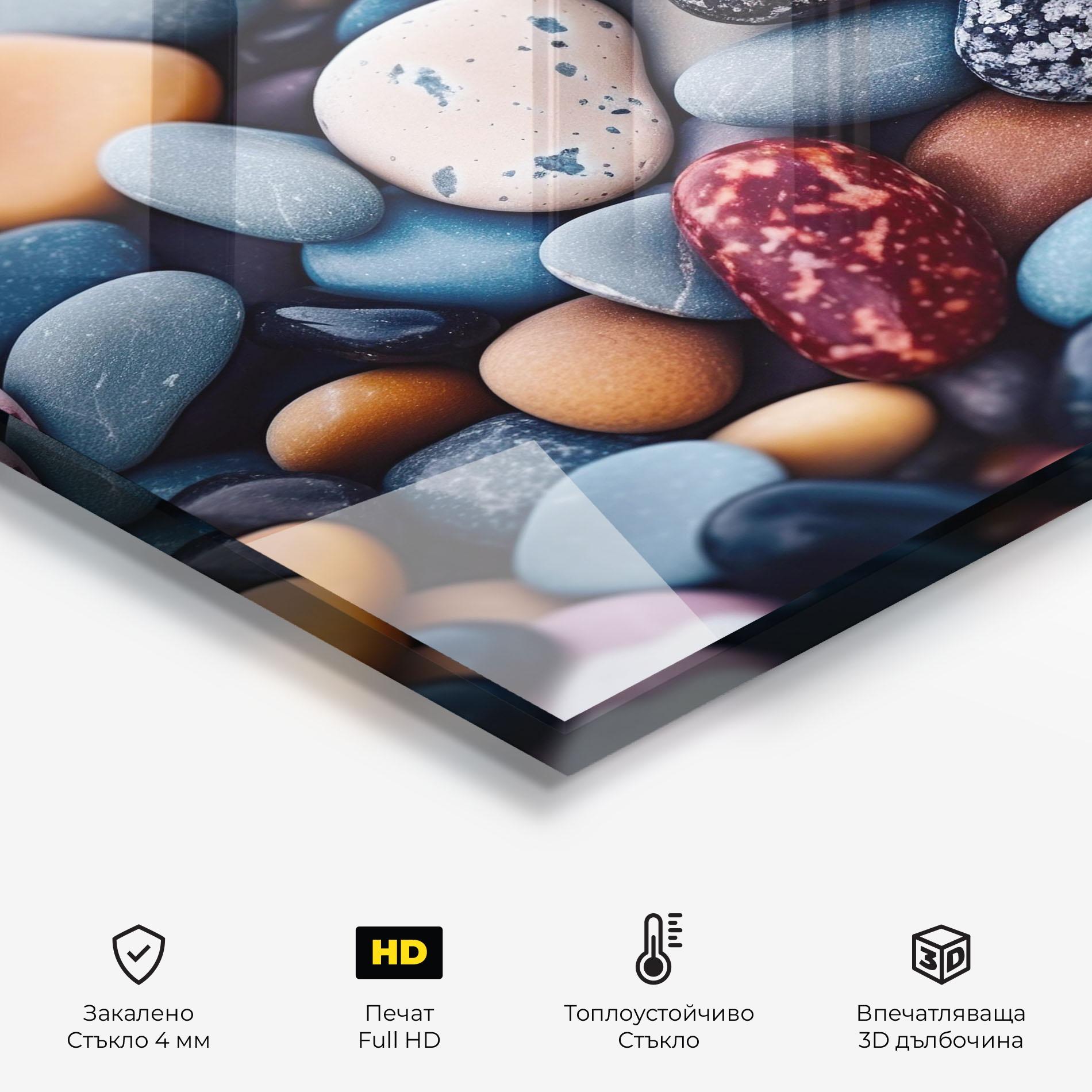 Стъклен панел за кухня Small Sea Stone mockup 2