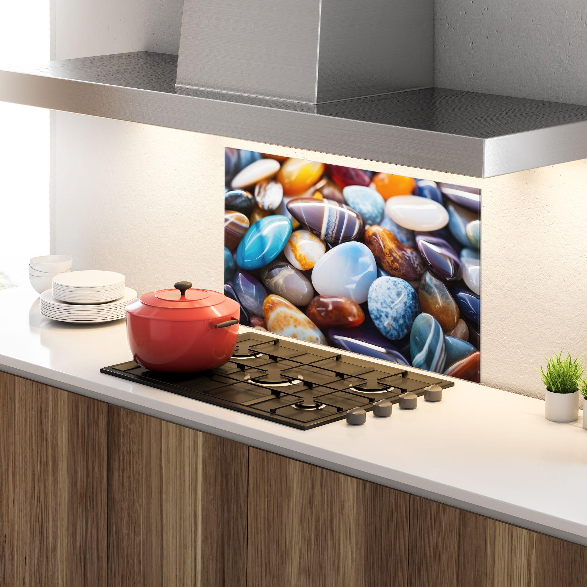 Стъклен панел за кухня Beach Gemstones mockup 4
