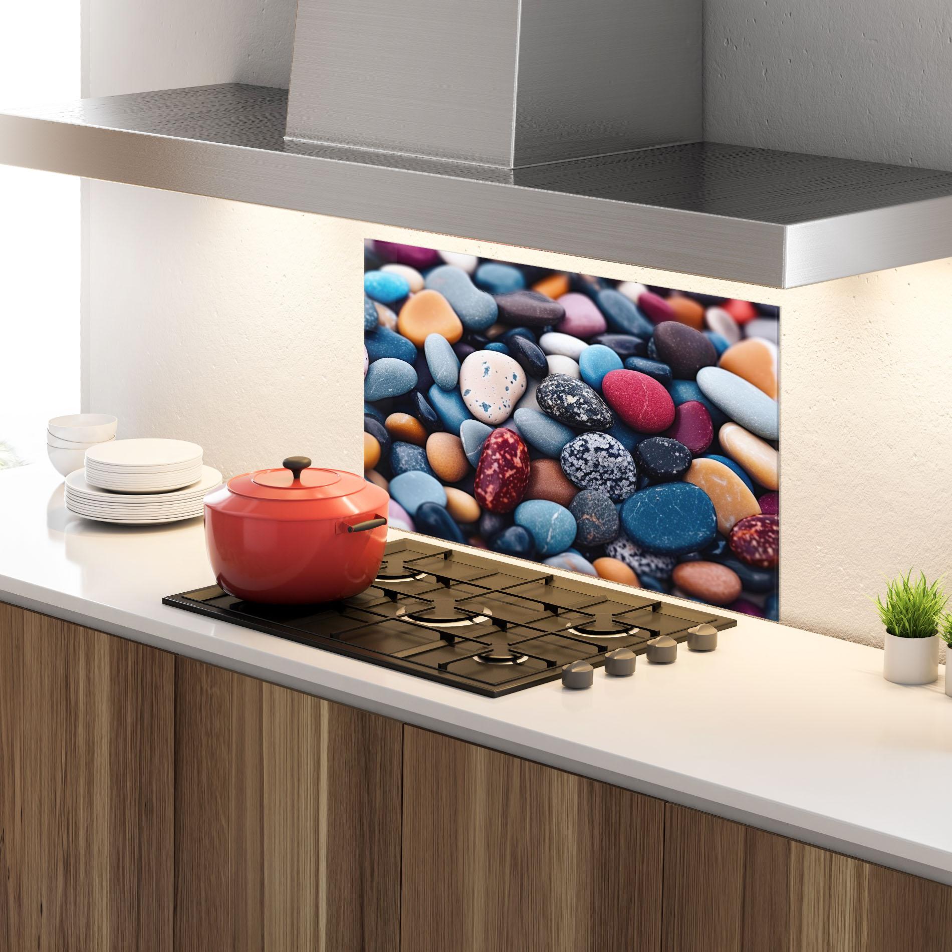 Стъклен панел за кухня Small Sea Stone mockup 4