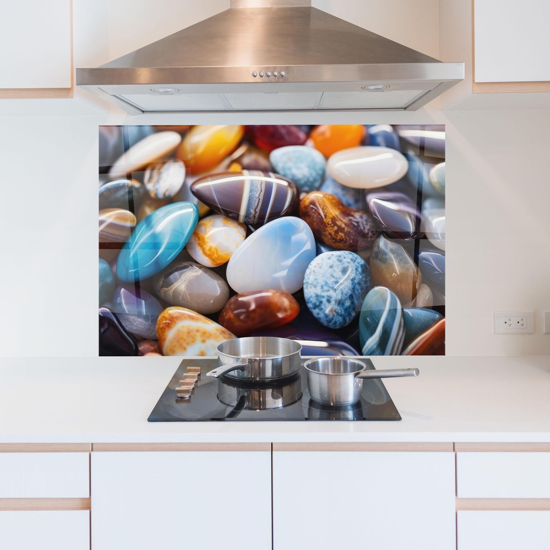 Стъклен панел за кухня Beach Gemstones mockup 5