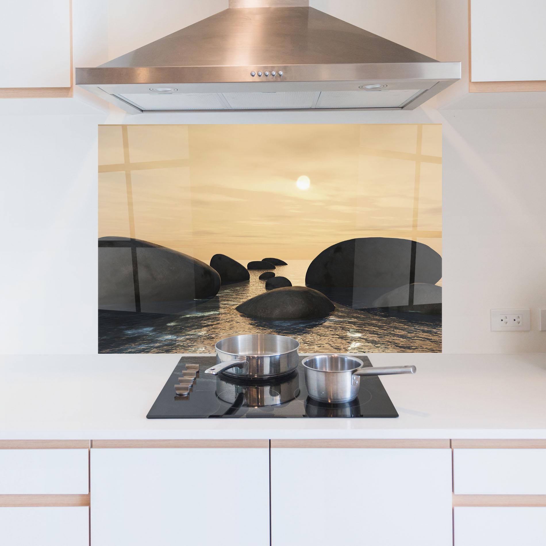 Стъклен панел за кухня Peace Rock mockup 5