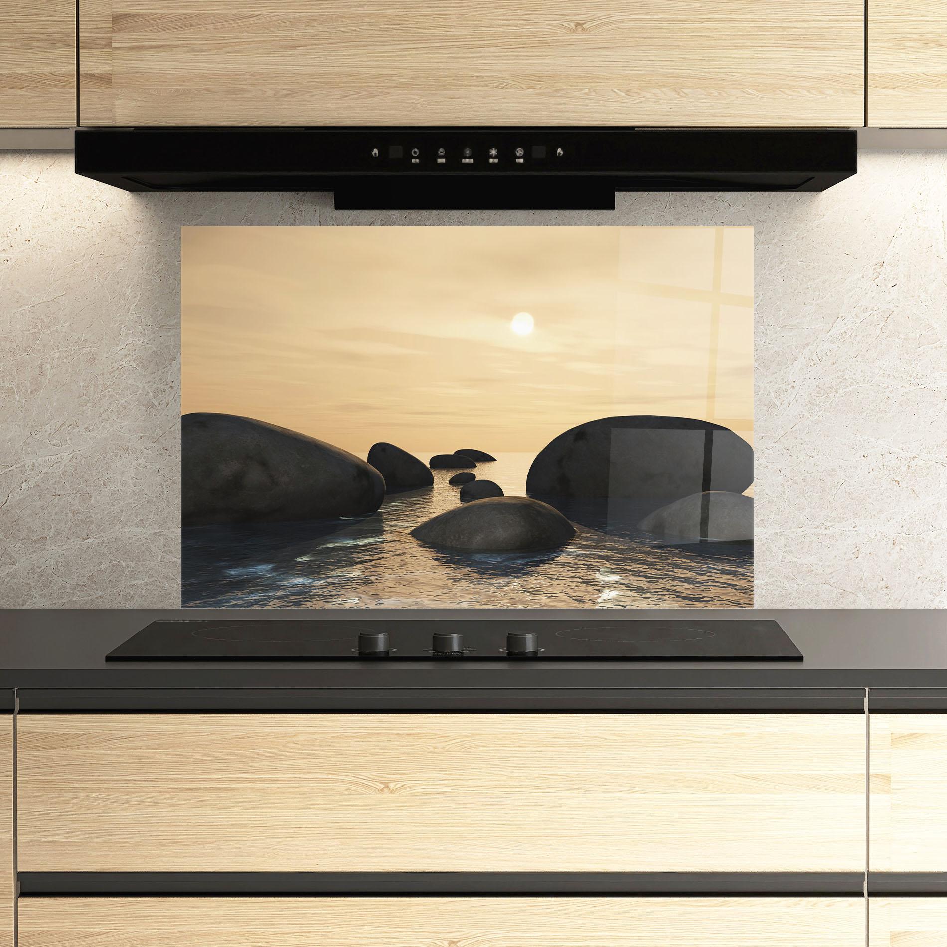 Стъклен панел за кухня Peace Rock mockup 3