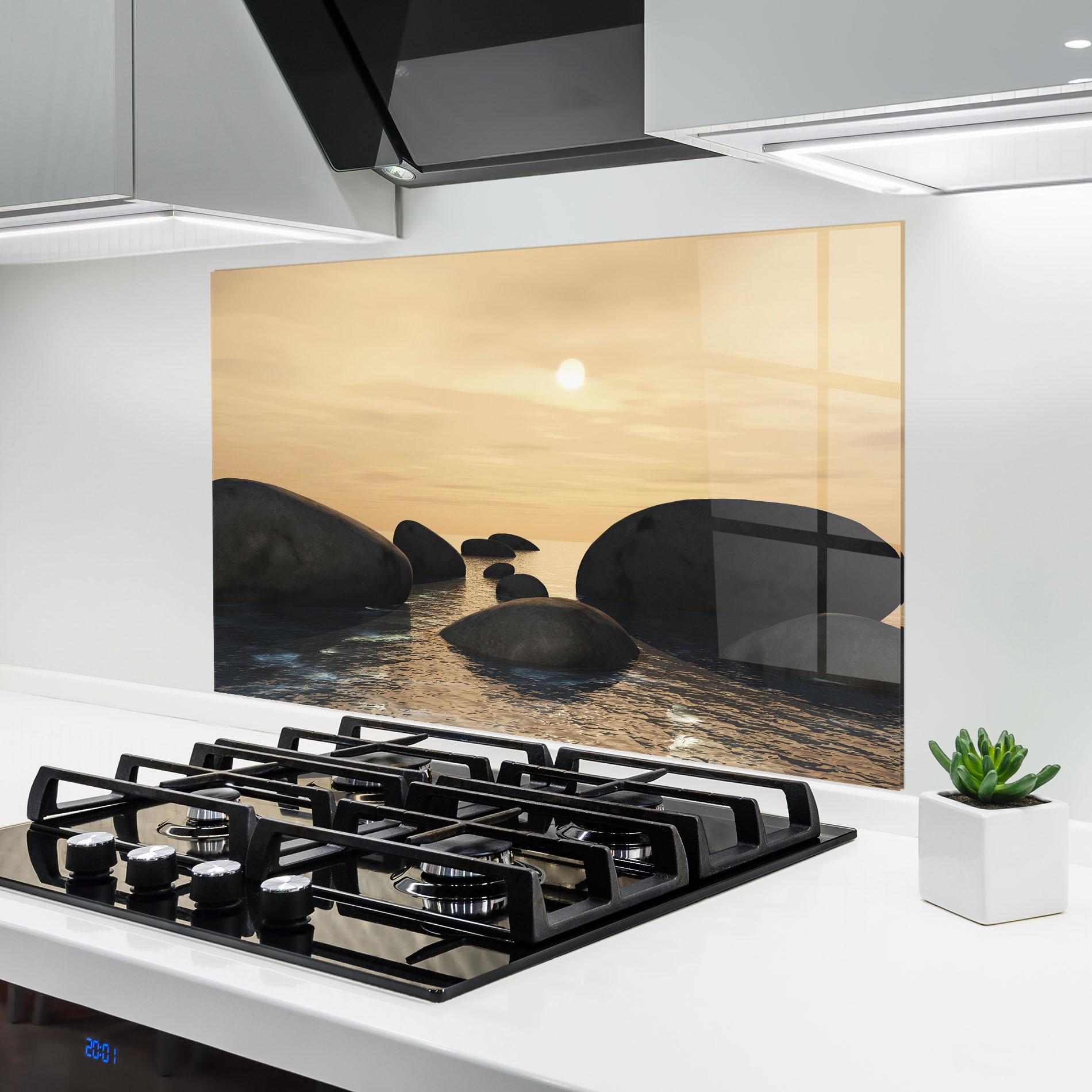 Стъклен панел за кухня Peace Rock mockup 6