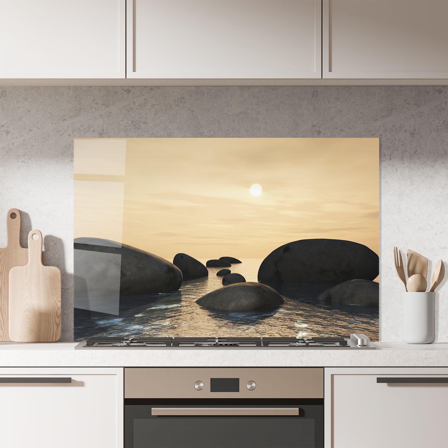 Стъклен панел за кухня Peace Rock mockup 7