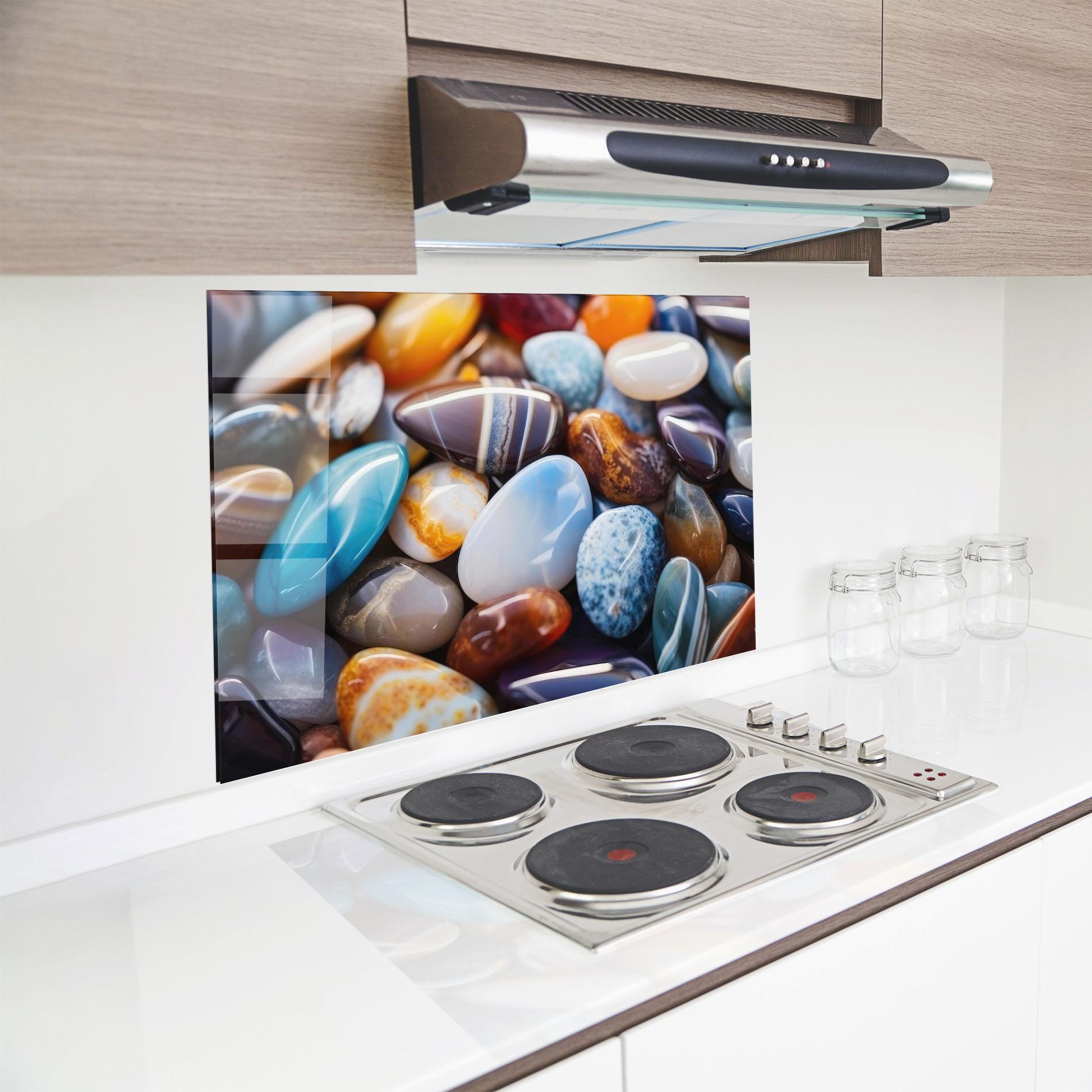 Стъклен панел за кухня Beach Gemstones mockup 8