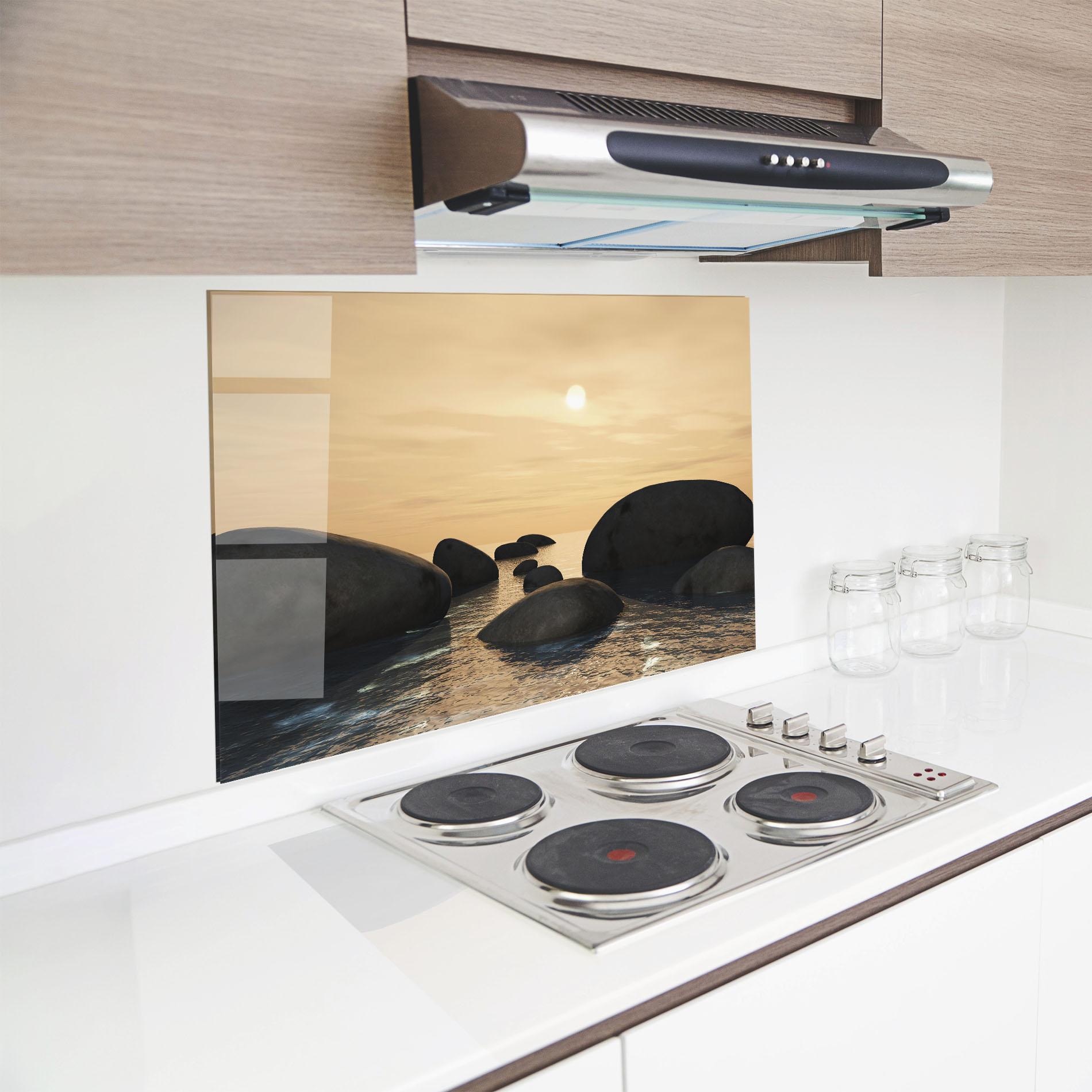 Стъклен панел за кухня Peace Rock mockup 8