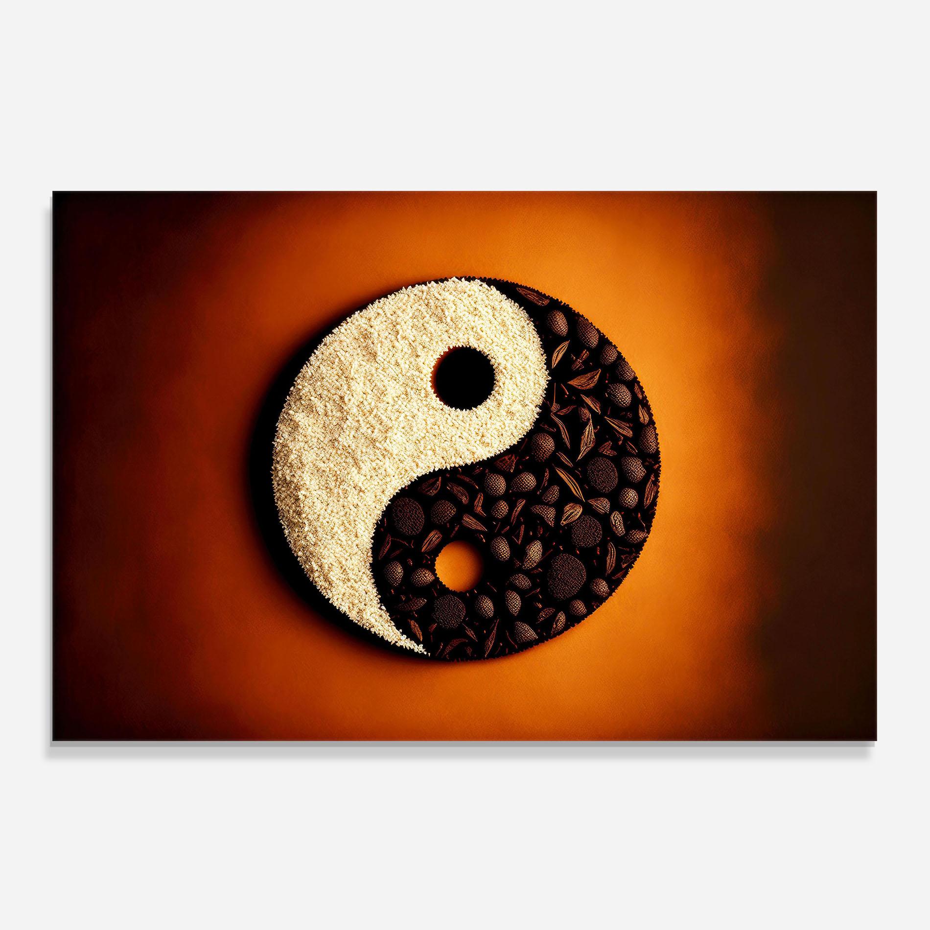 Стъклен панел за кухня Coffee Yinyang mockup 0