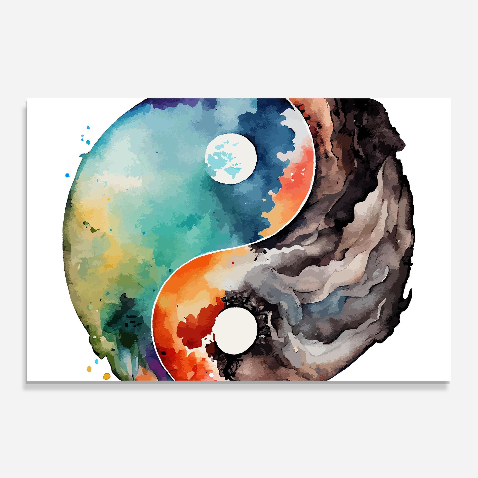 Стъклен панел за кухня Earth Yinyang Art mockup 0