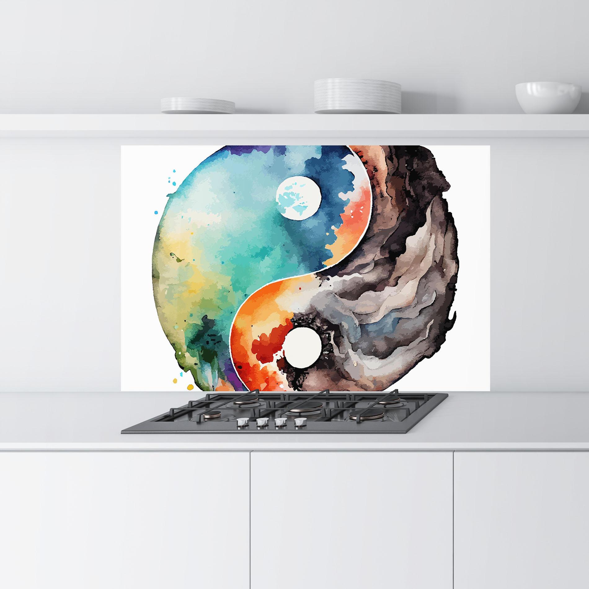 Стъклен панел за кухня Earth Yinyang Art mockup 9