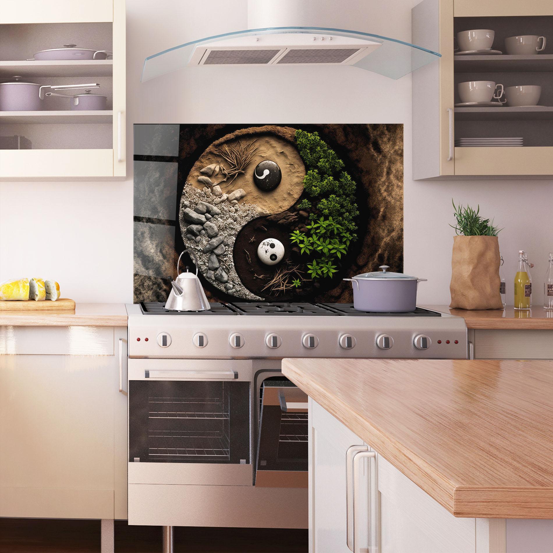 Стъклен панел за кухня Nature Yinyang mockup 1