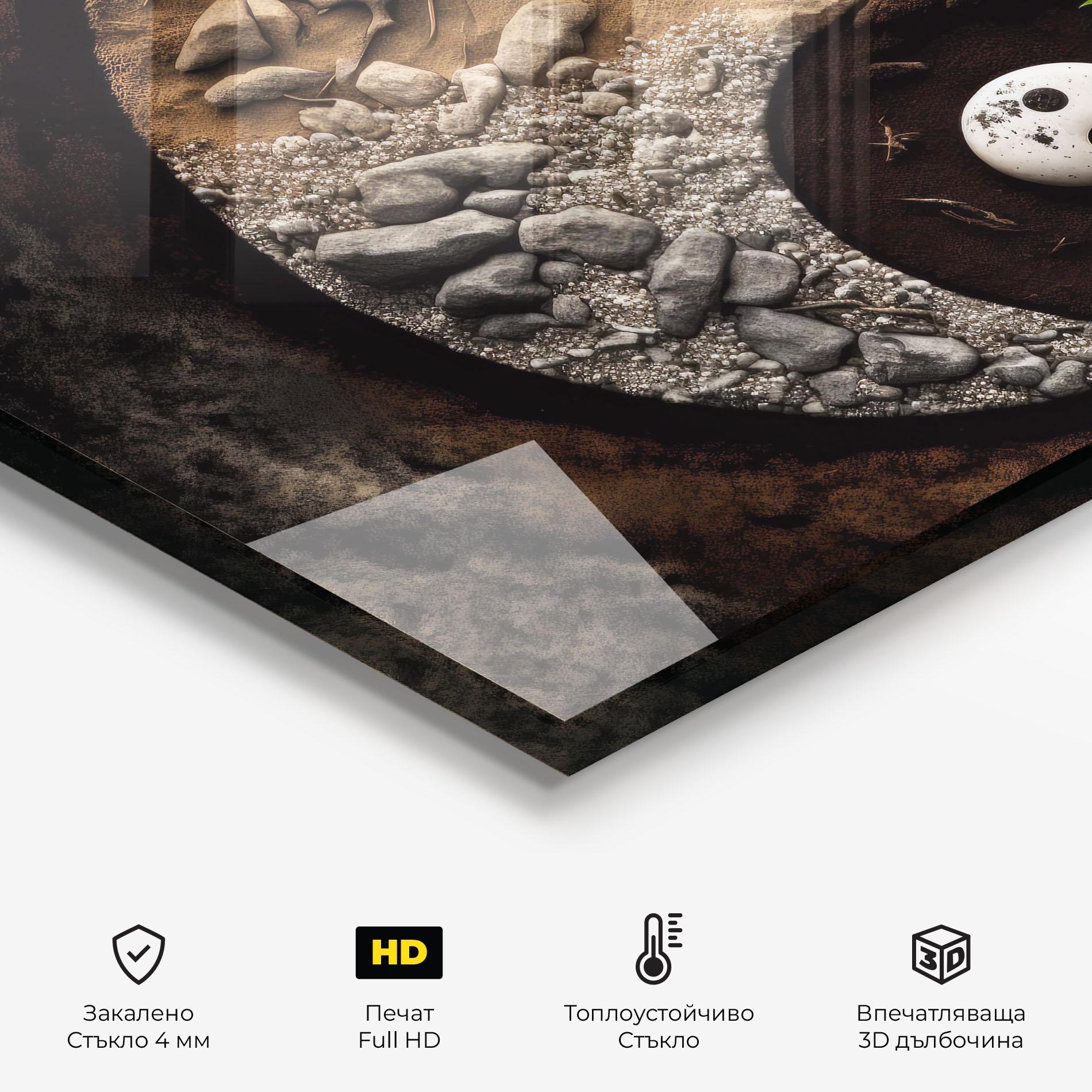 Стъклен панел за кухня Nature Yinyang mockup 2