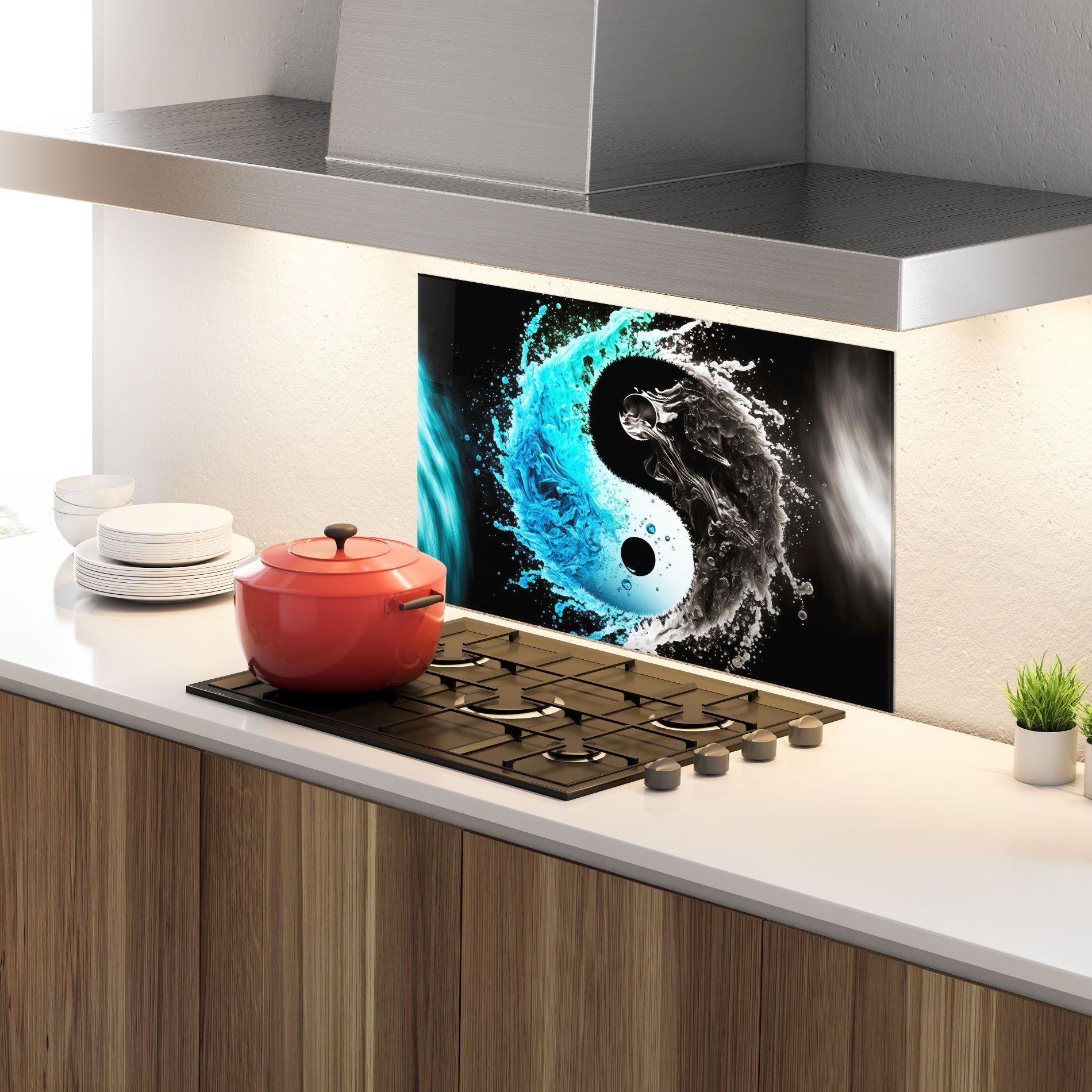 Blue Black Yinyang mockup 4