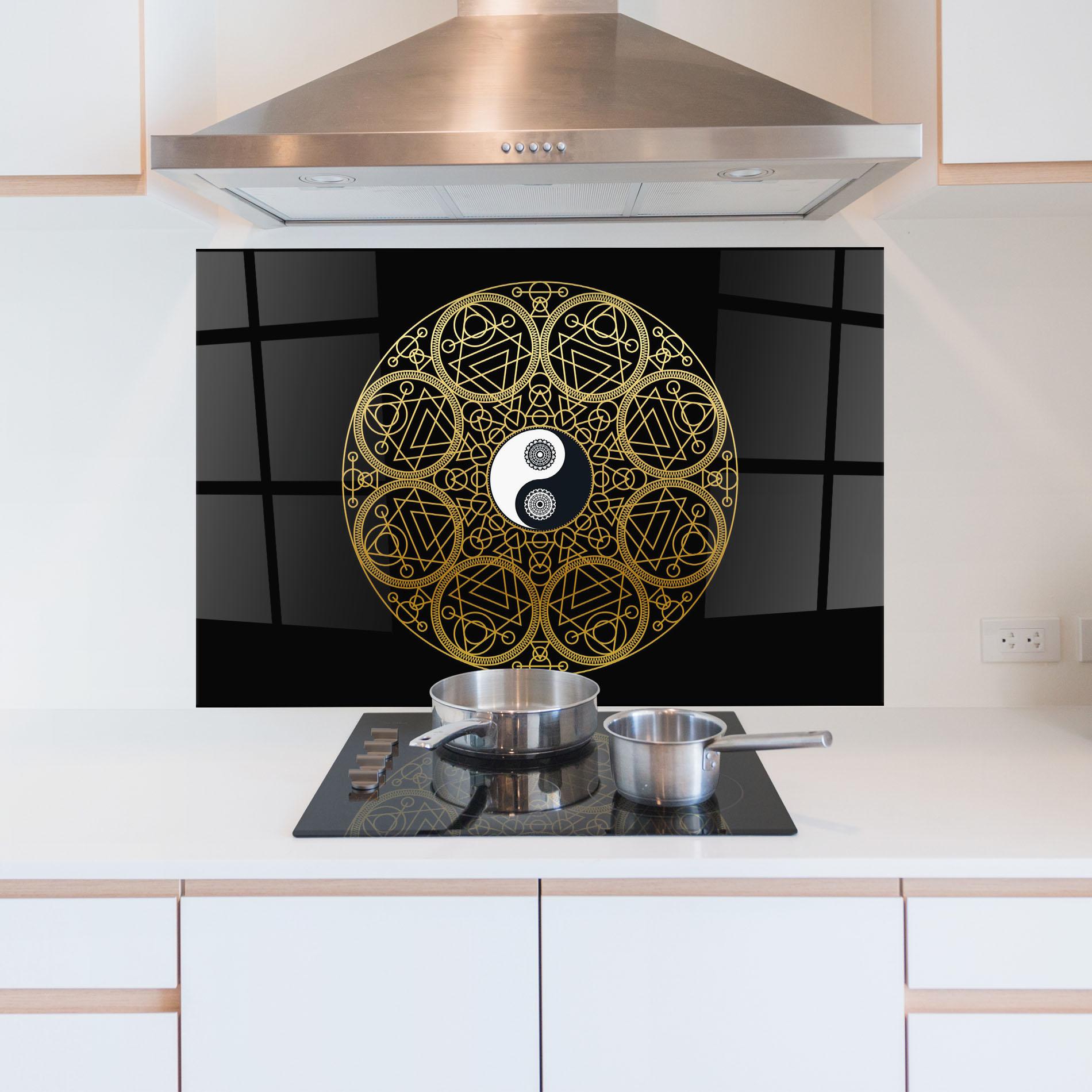 Стъклен панел за кухня Meditation Mandala mockup 5