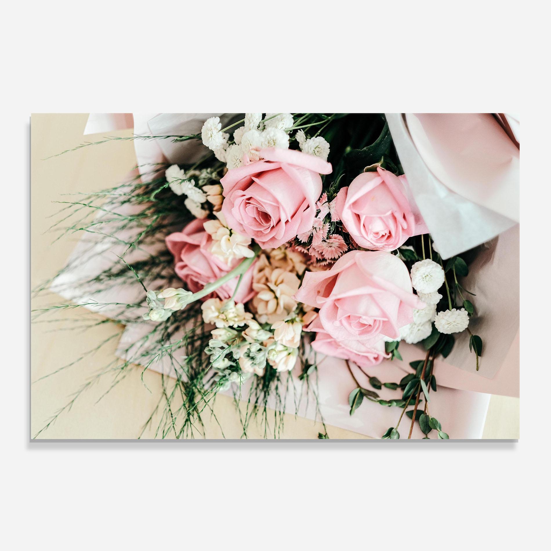 Стъклен панел за кухня Baby Pink Bouquet mockup 0