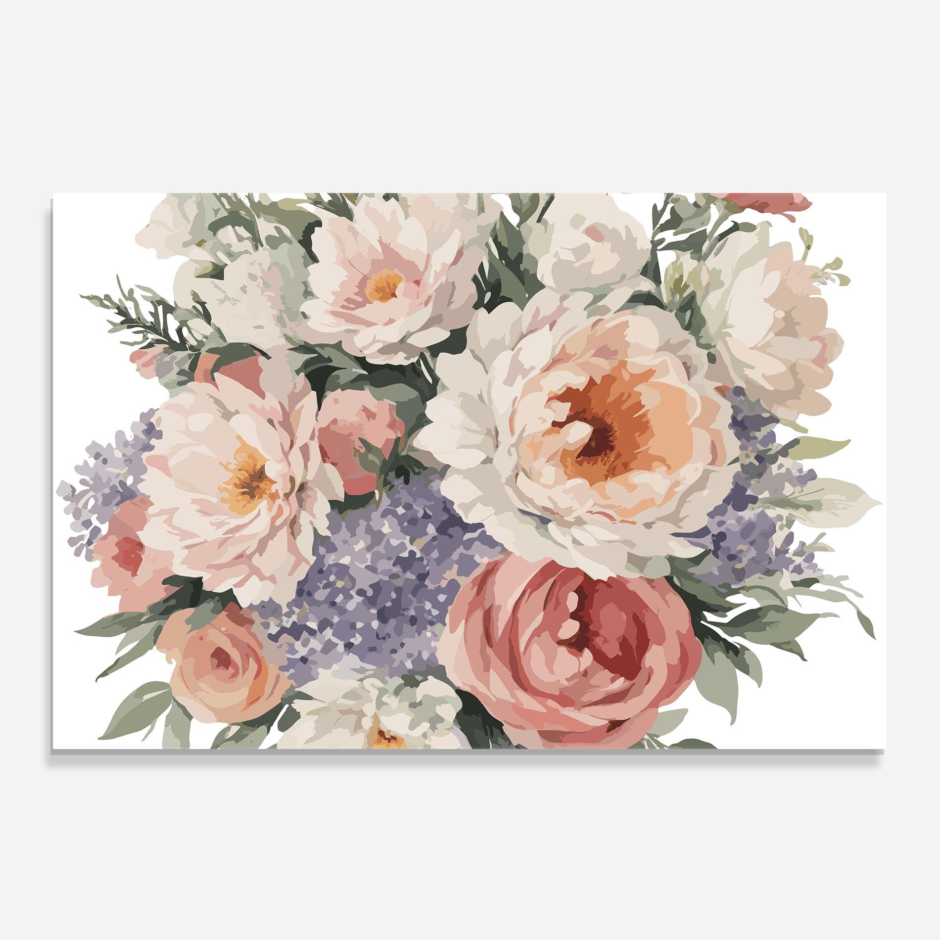 Стъклен панел за кухня Pretty Watercolor Bouquet mockup 0