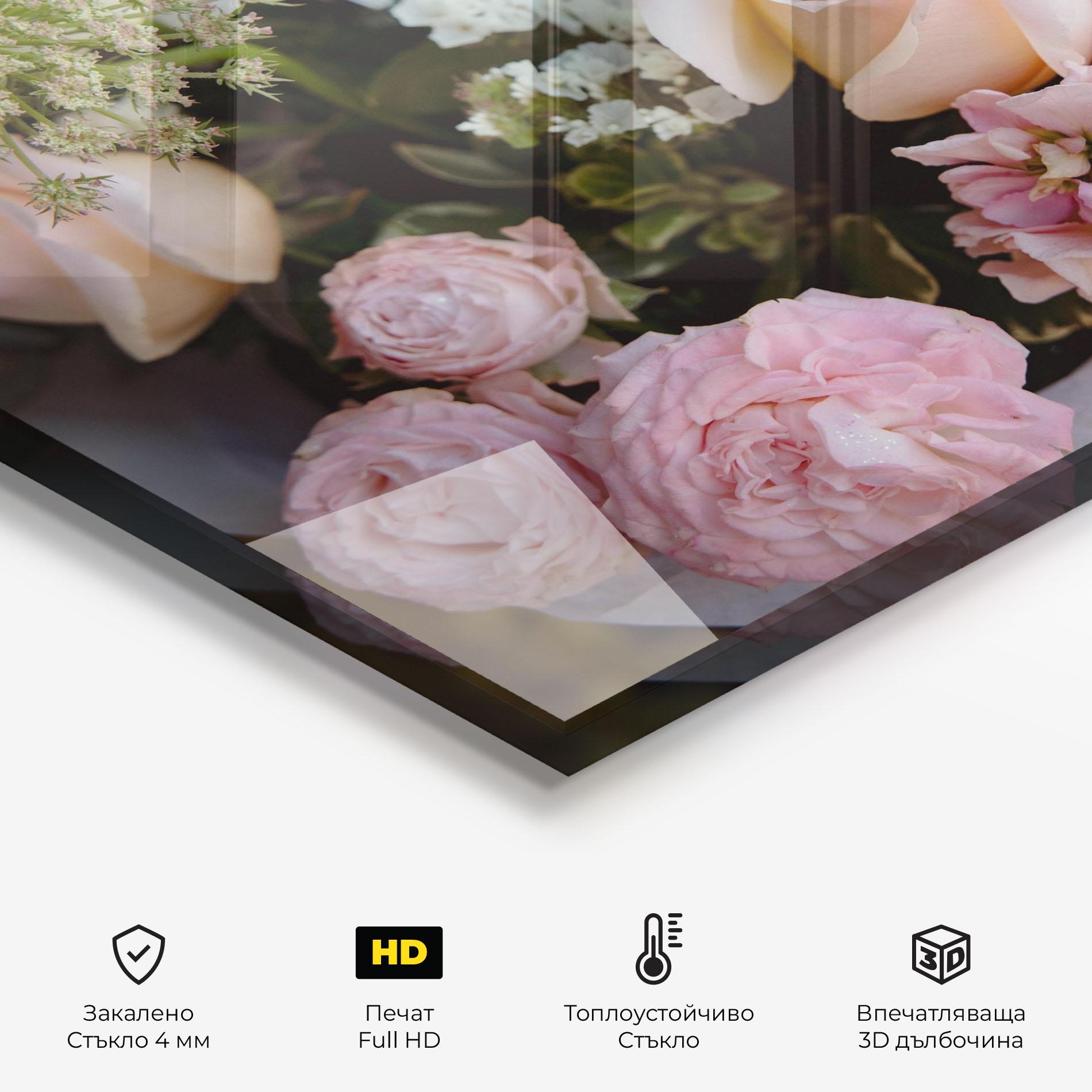 Стъклен панел за кухня Beautiful Pink Pastel mockup 2