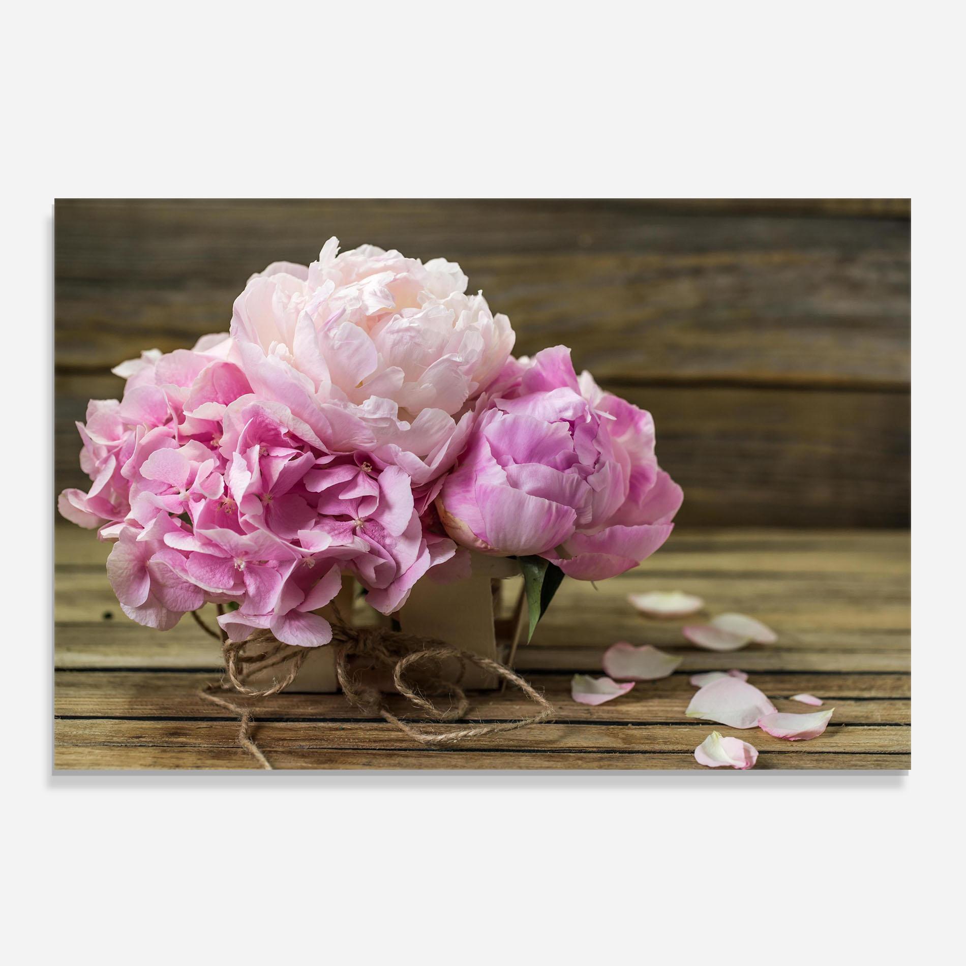 Стъклен панел за кухня Peony On Table mockup 0