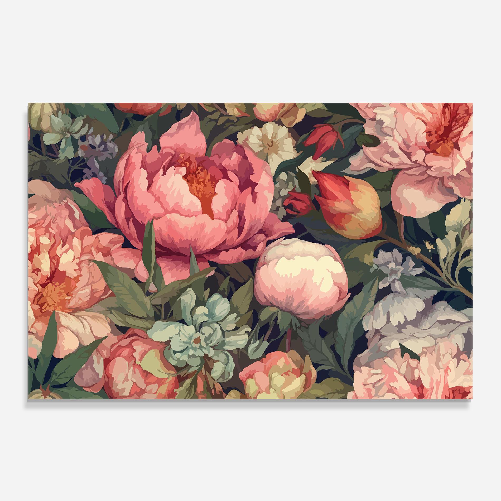 Стъклен панел за кухня Pretty Artistic Peony mockup 0