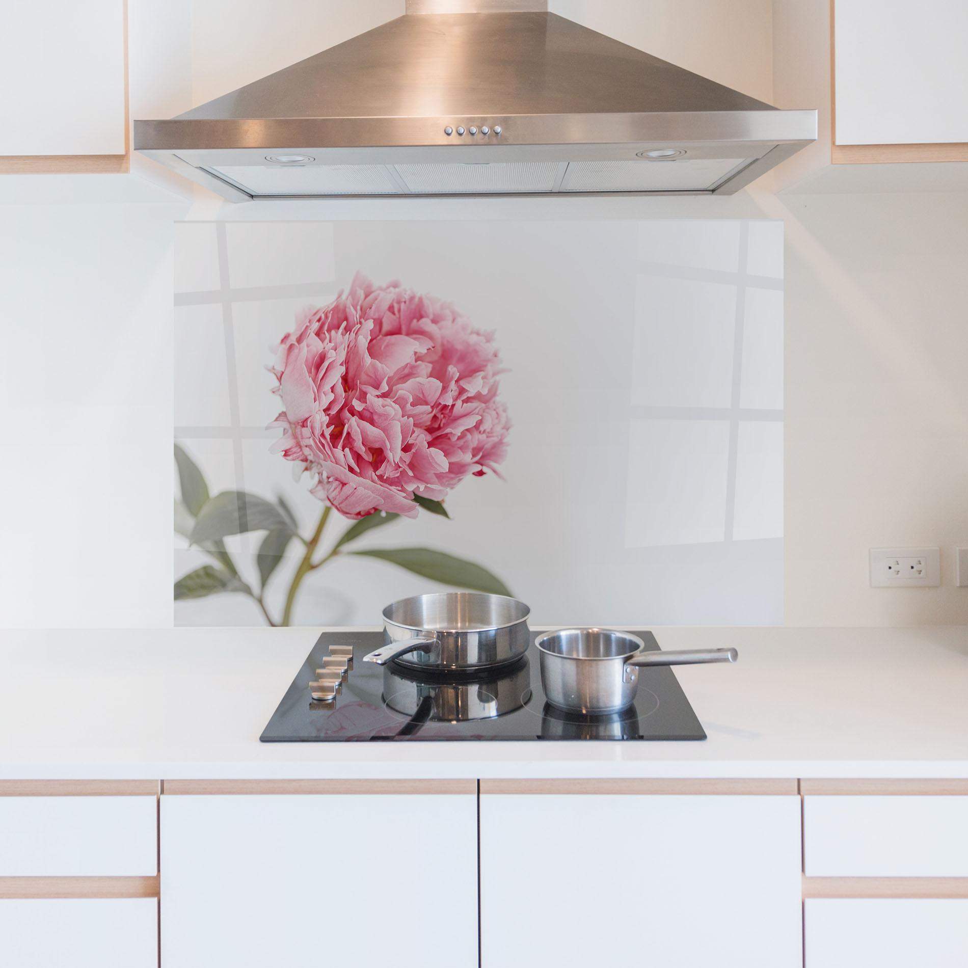 Стъклен панел за кухня One Peony mockup 5