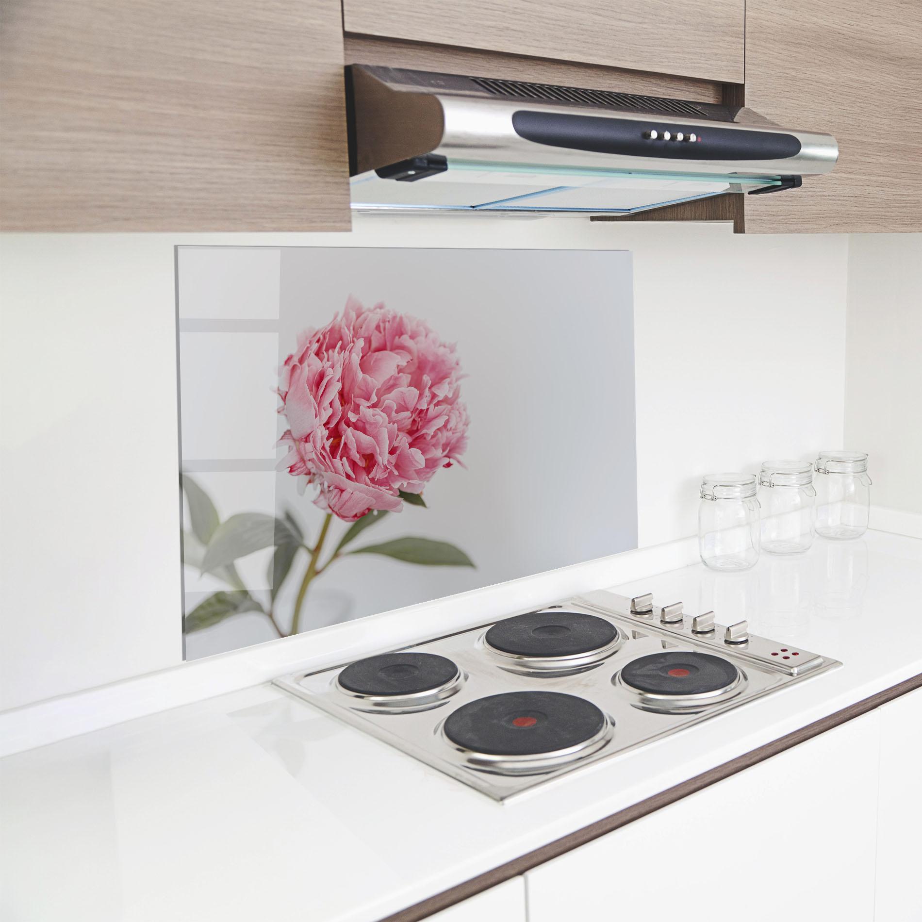 Стъклен панел за кухня One Peony mockup 8