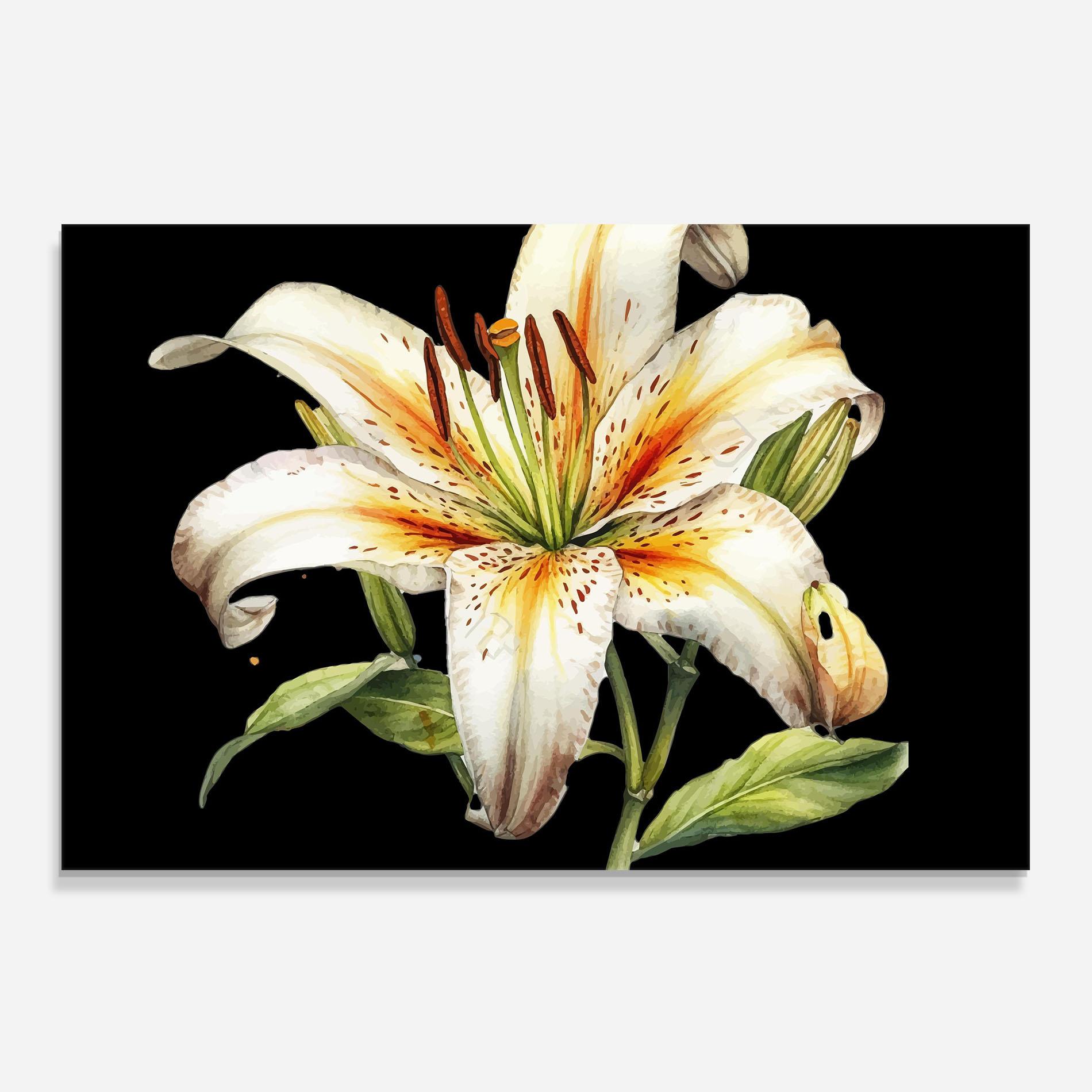 Стъклен панел за кухня Beautiful White Lily mockup 0