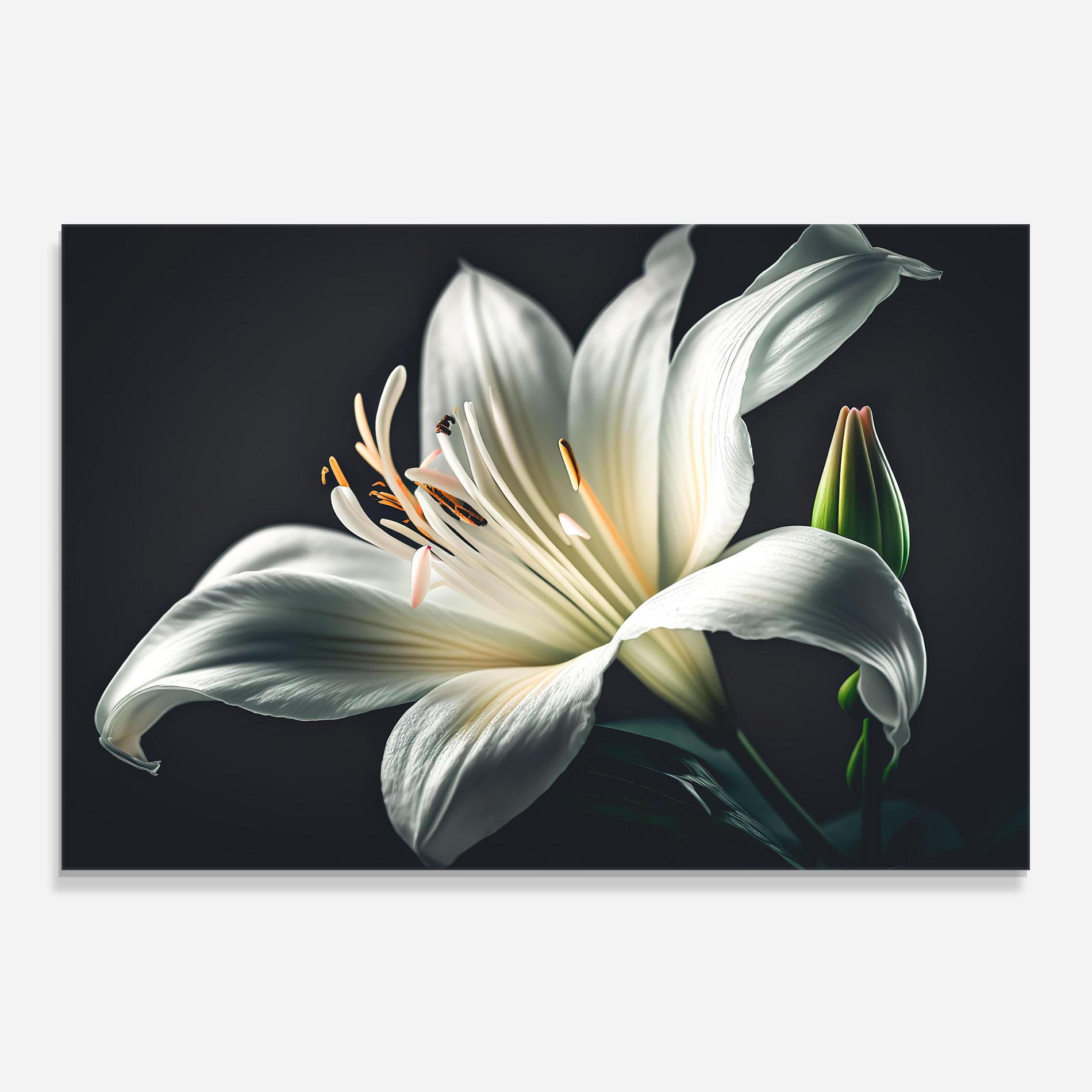 Стъклен панел за кухня Light Grey Lily mockup 0