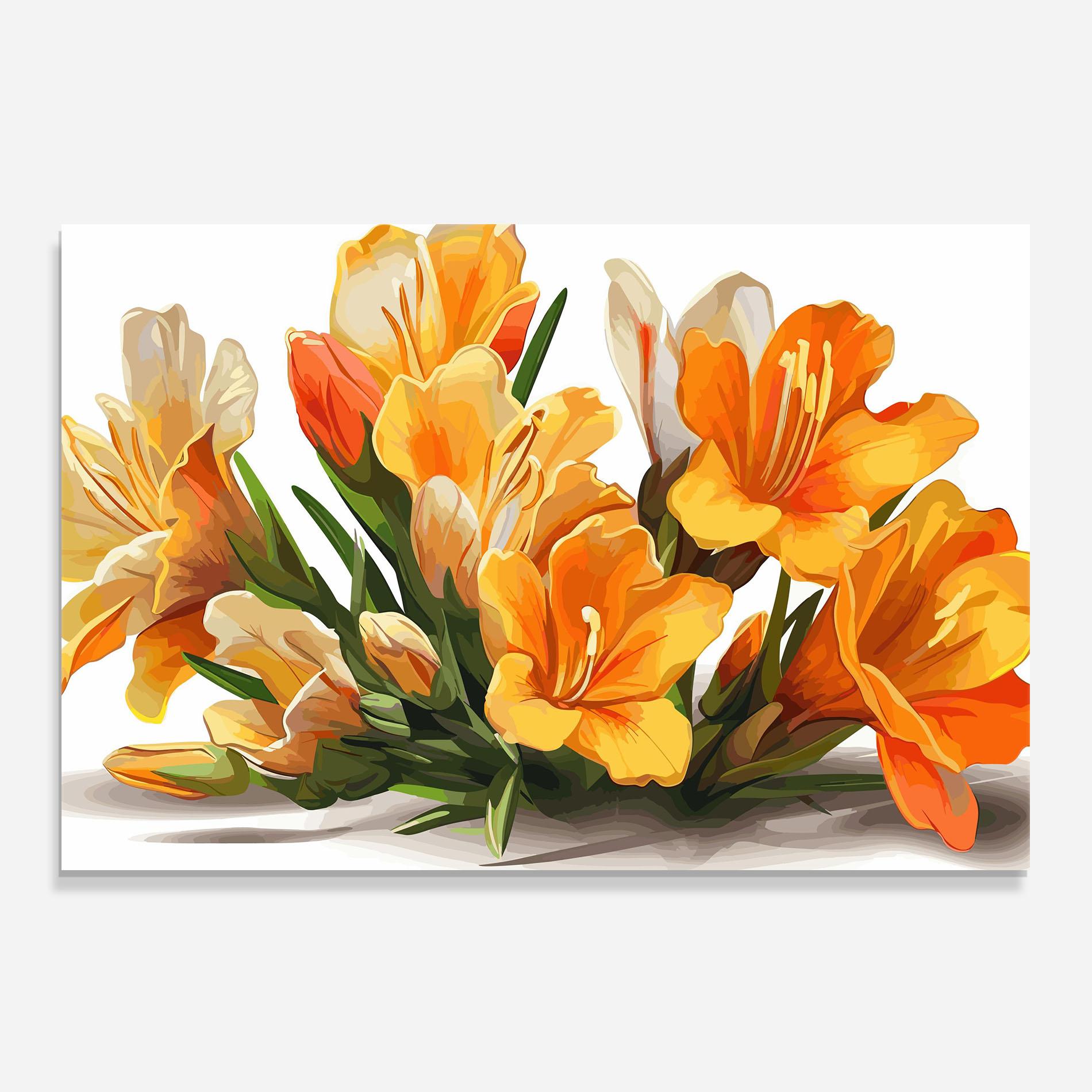 Стъклен панел за кухня Orange Lily Art mockup 0