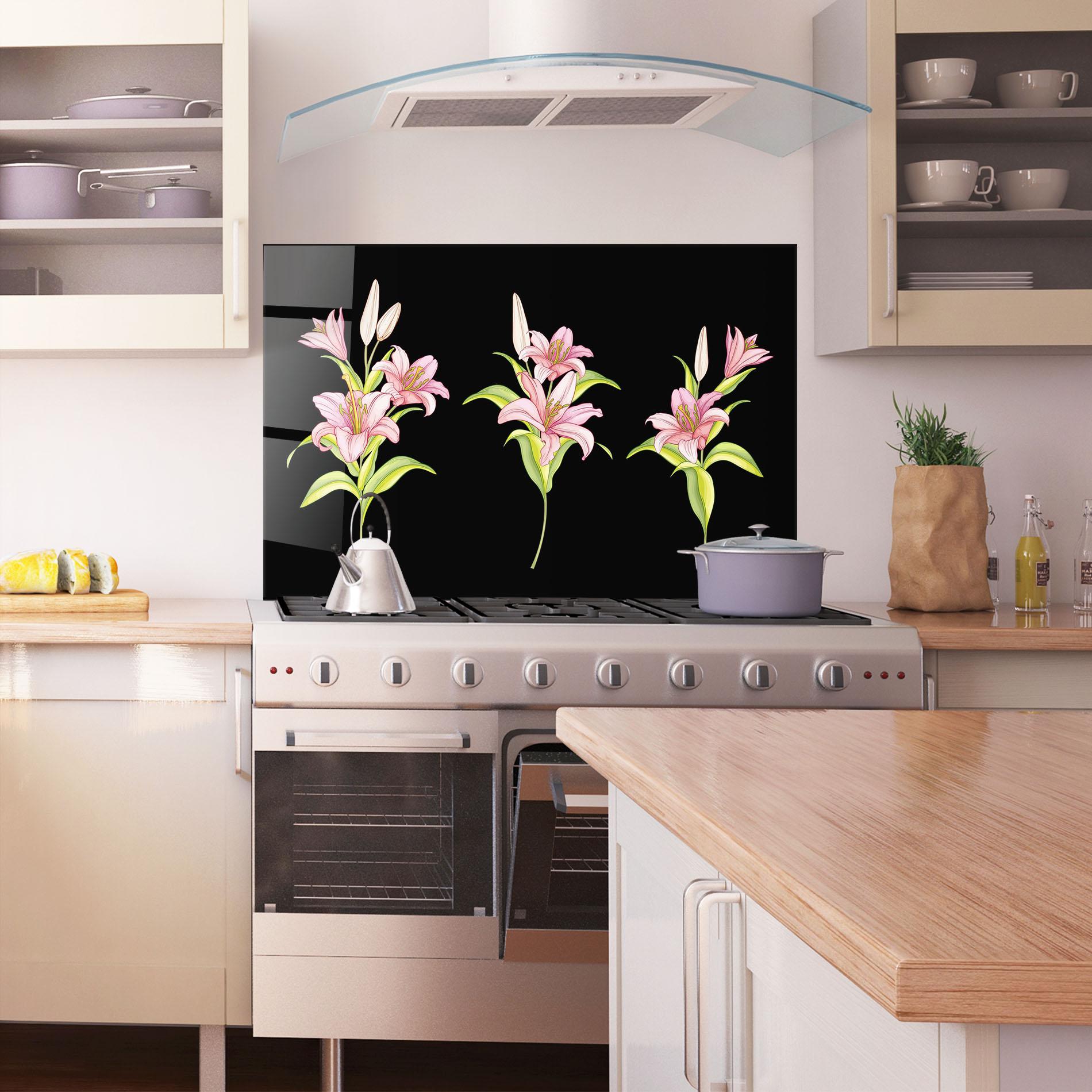 Стъклен панел за кухня Lily Set mockup 1